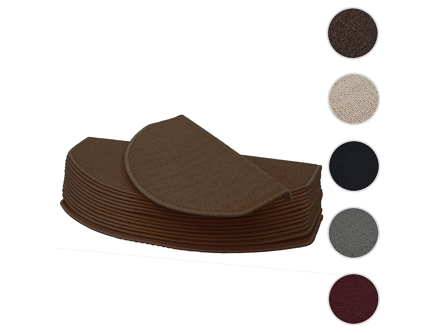 MCW-G49 stair mat (set of 15),  semi-circular, brown
