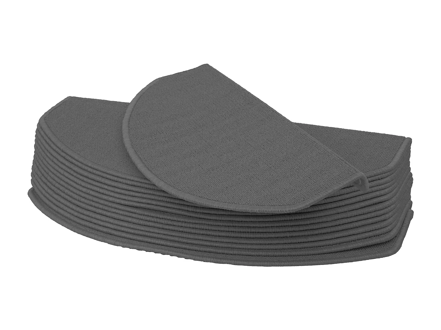 Tappetini per scale autoadesivi semicircolari MCW-G49 15 pezzi 65x25cm grigio