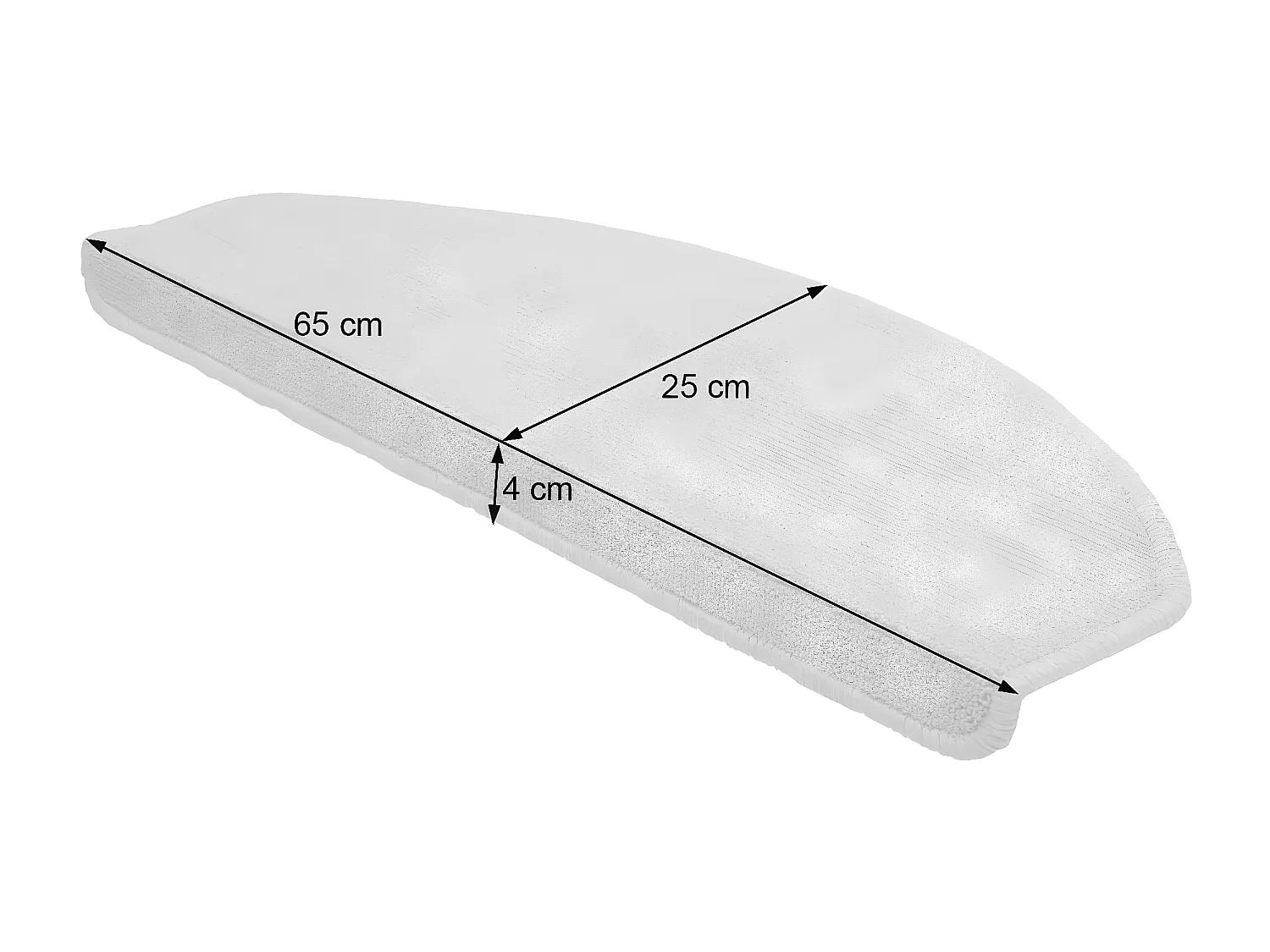 Tappetini per scale autoadesivi semicircolari MCW-G49 15 pezzi 65x25cm grigio