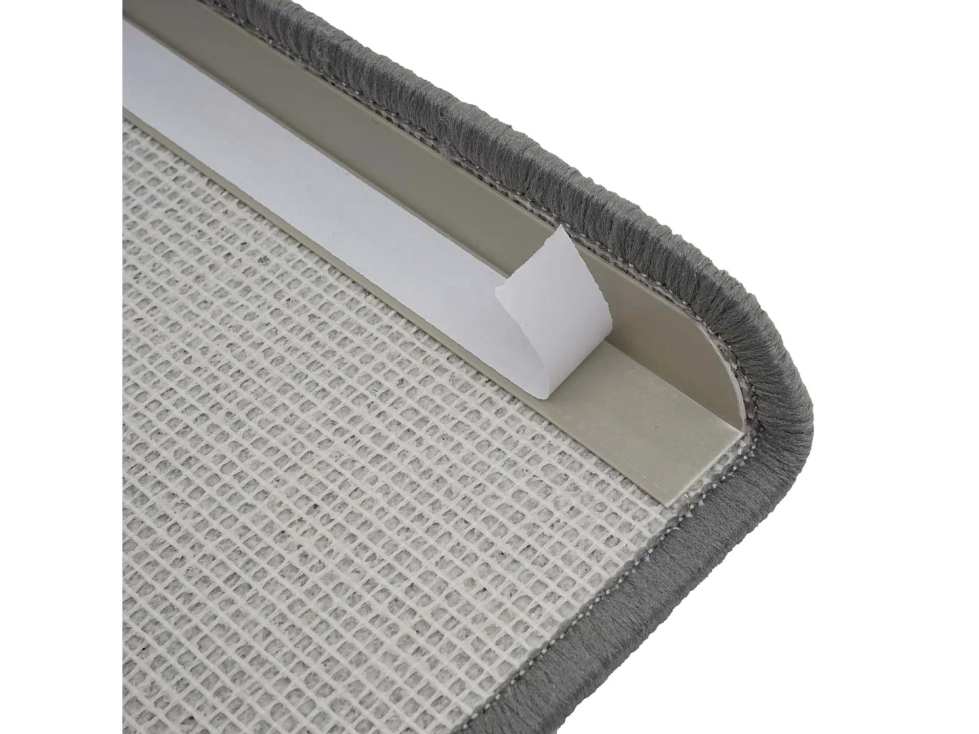 Tappetini per scale autoadesivi semicircolari MCW-G49 15 pezzi 65x25cm grigio