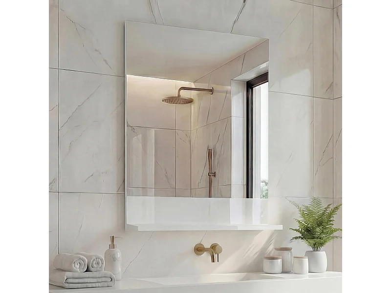 Wandspiegel mit Ablage MCW-B19, Weiß