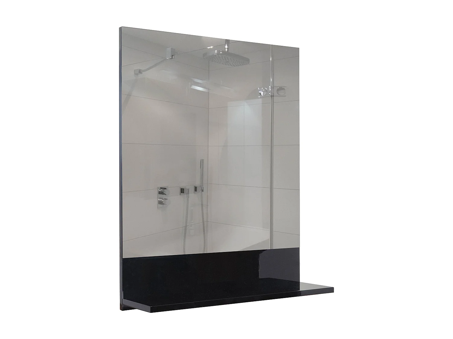 Wandspiegel mit Ablage MCW-B19, Schwarz