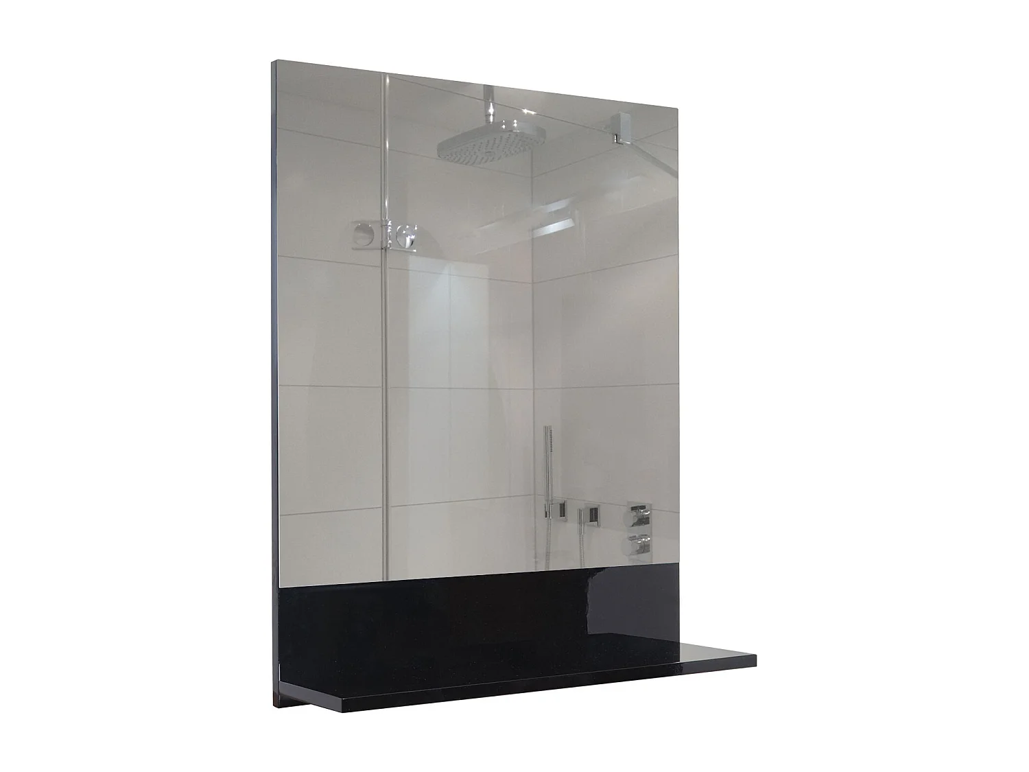 Wandspiegel mit Ablage MCW-B19, Schwarz