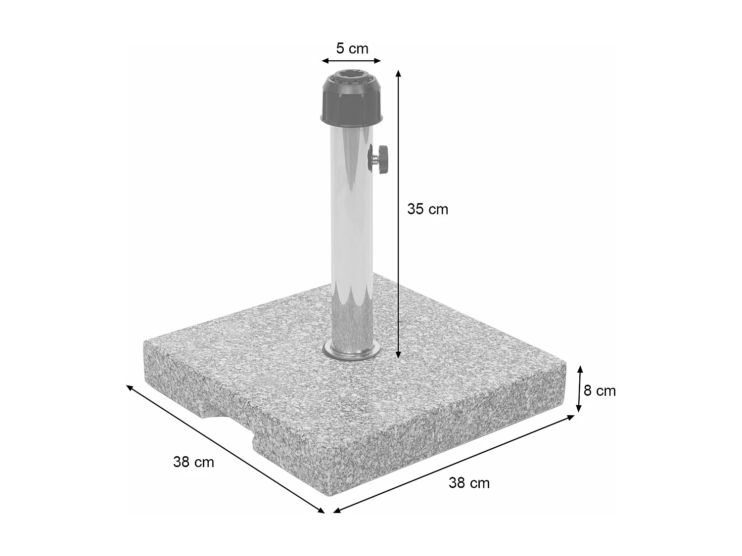 Stojak na parasol MCW-F92,  24kg kątowy czarny