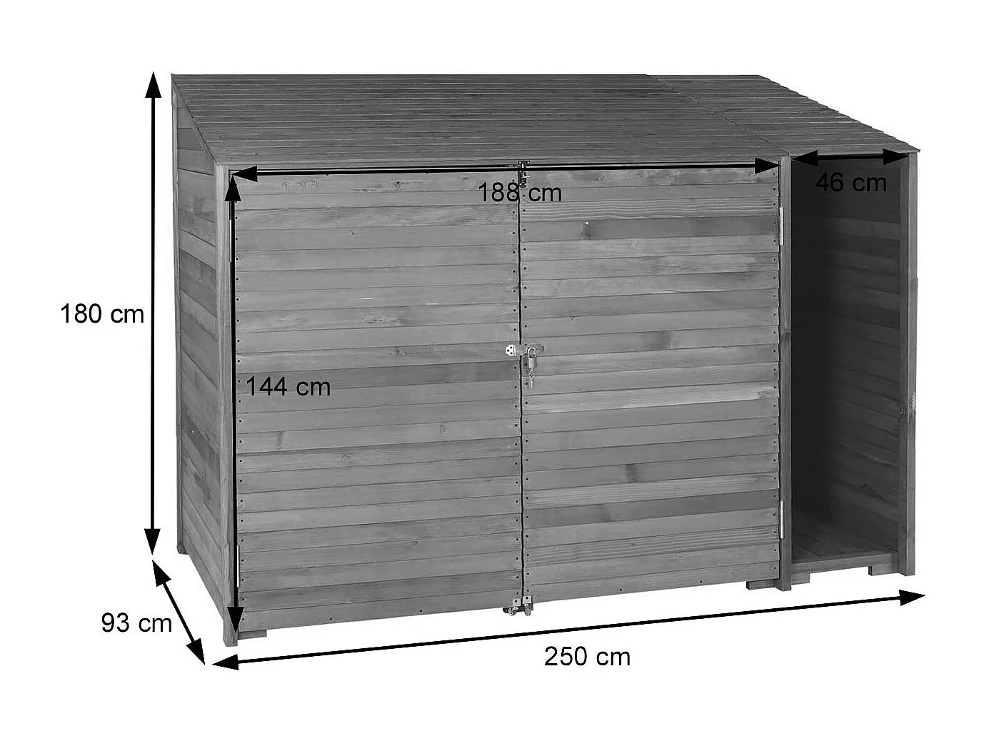 Redskabsskur MCW-J75,  naturfarvet