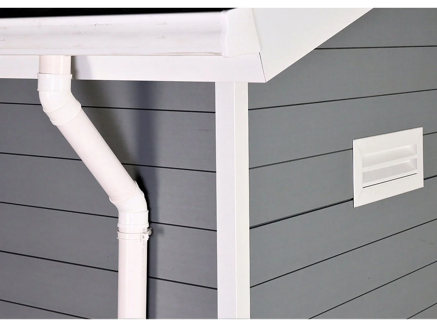 WPC tuinhuisje met schuin dak MCW-J94,  lichtgrijs-wit