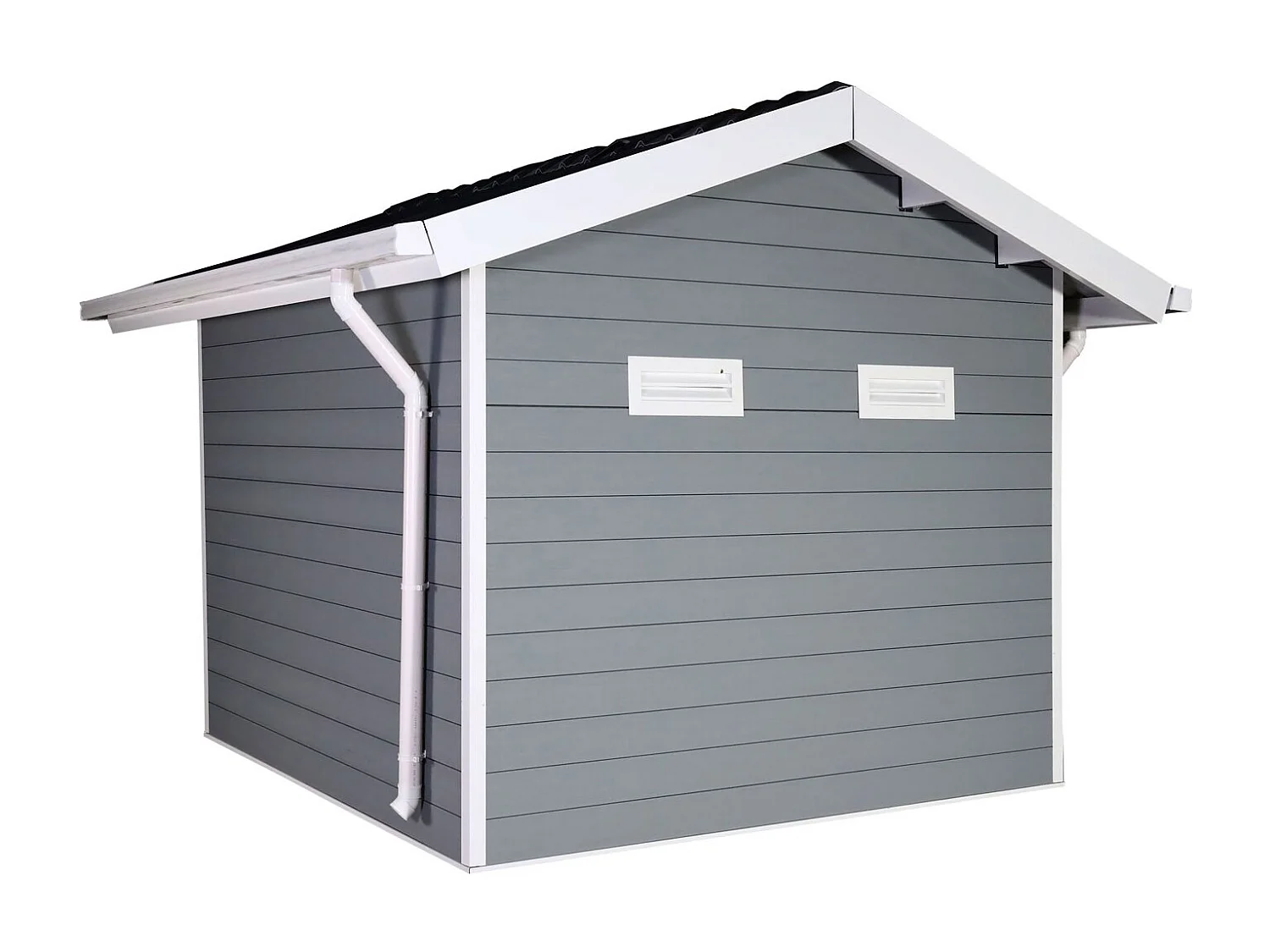 WPC tuinhuisje met schuin dak MCW-J94,  lichtgrijs-wit