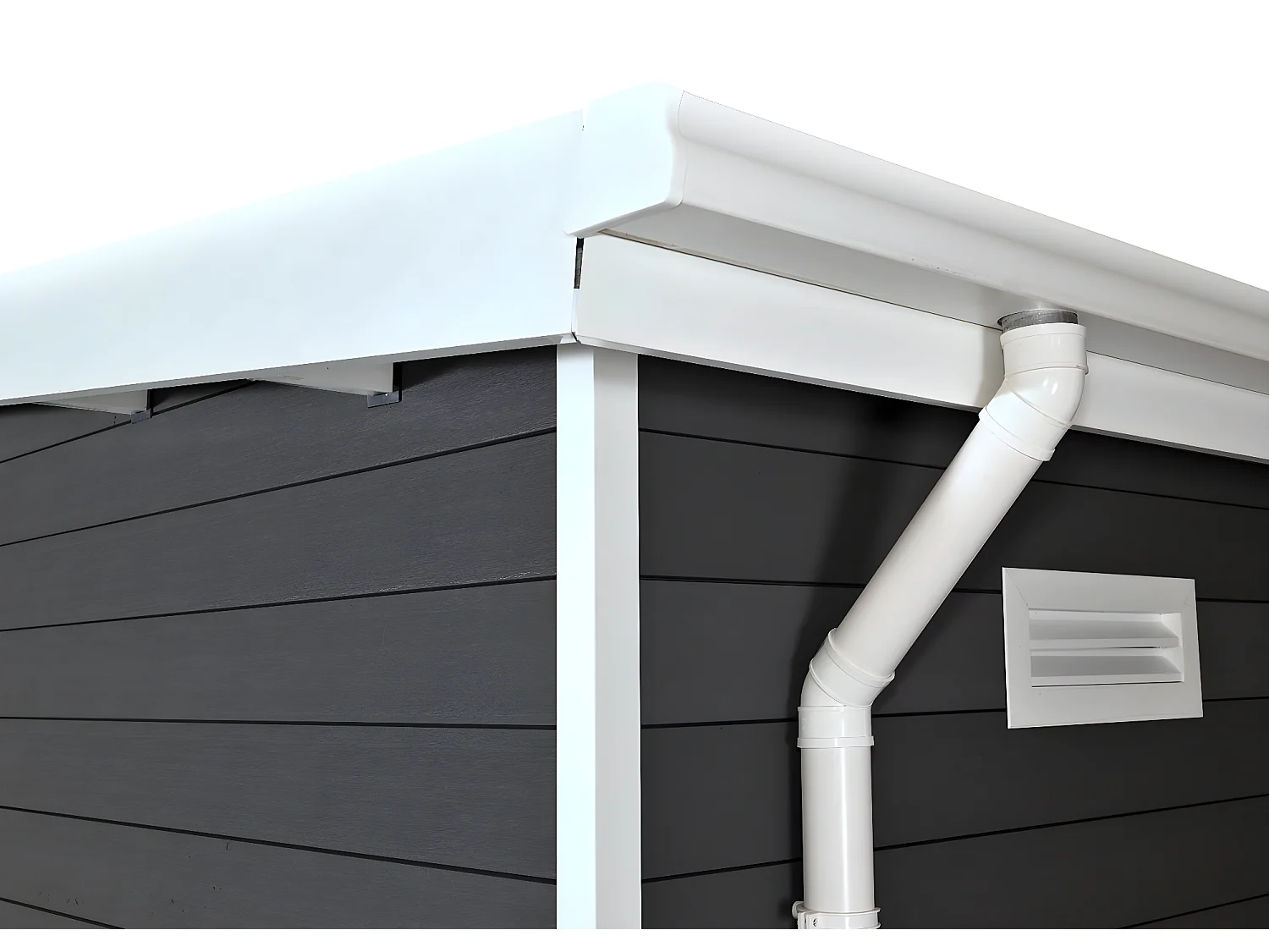 WPC Gartenhaus mit Pultdach MCW-J94, Graphit-weiß