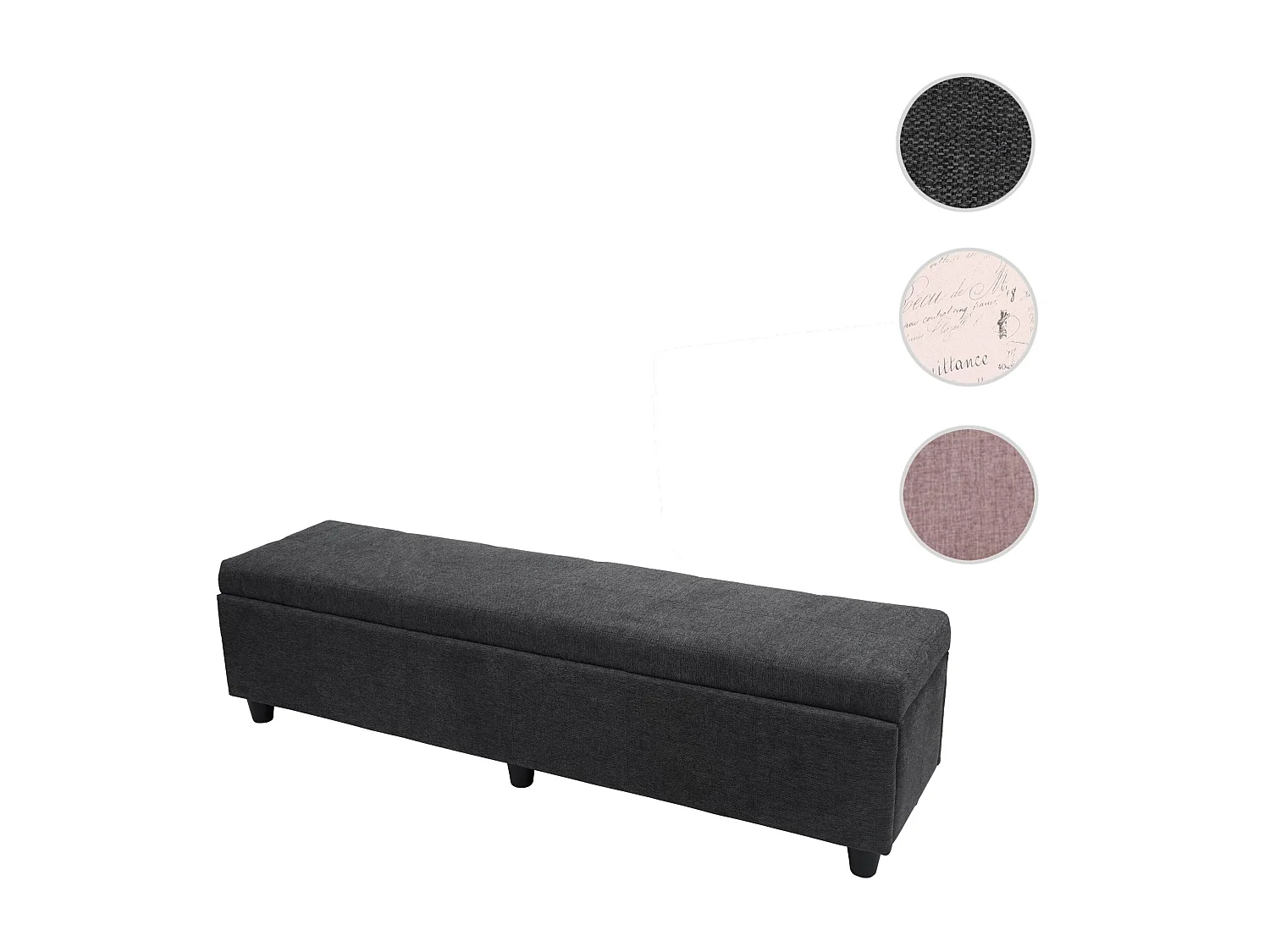 Aufbewahrungs-Truhe Kriens XXL, Dunkelgrau