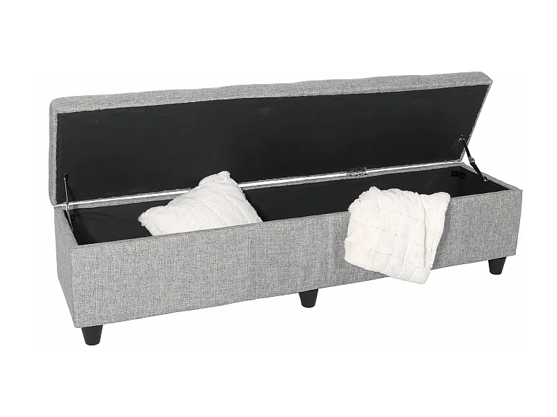 Panca contenitore elegante Kriens xxl tessuto 180x45x45cm grigio