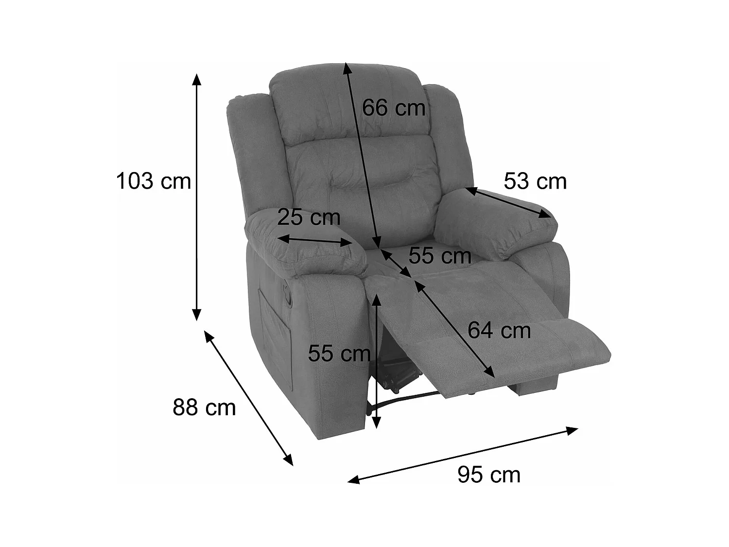 Fotel telewizyjny MCW-J57 XXL,  szaroniebieski