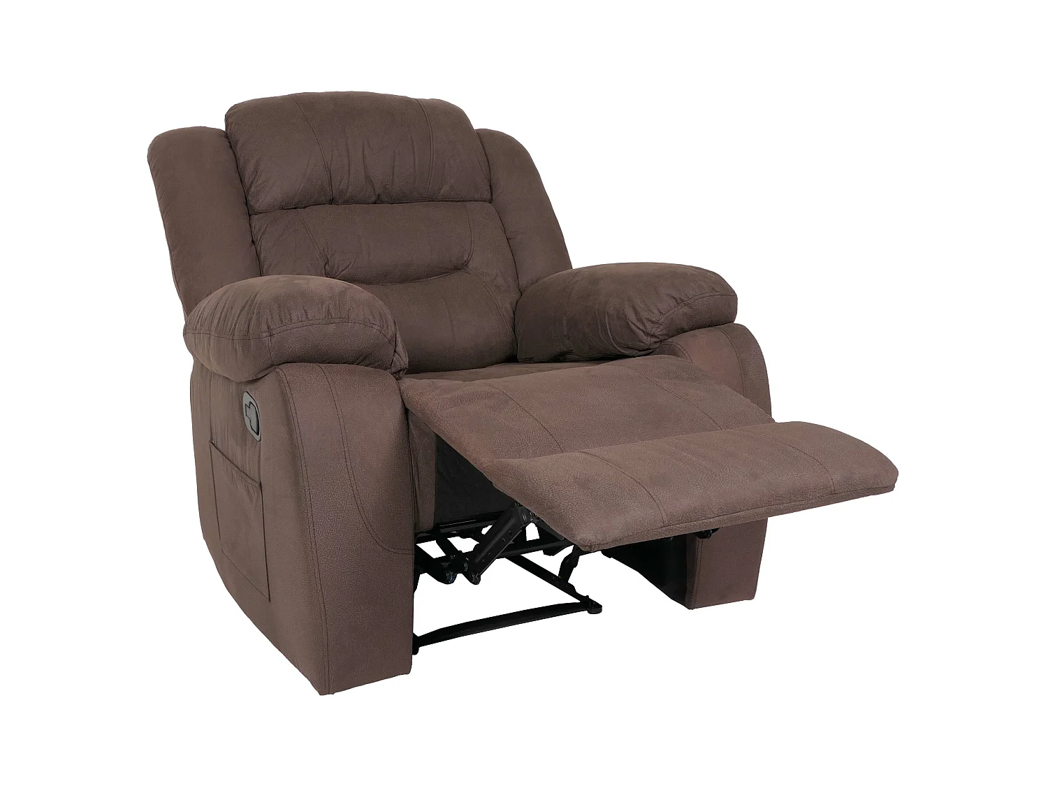 Poltrona relax reclinabile XXL TV MCW-J57 molle nosag tessuto elefante 103x95x88cm marrone