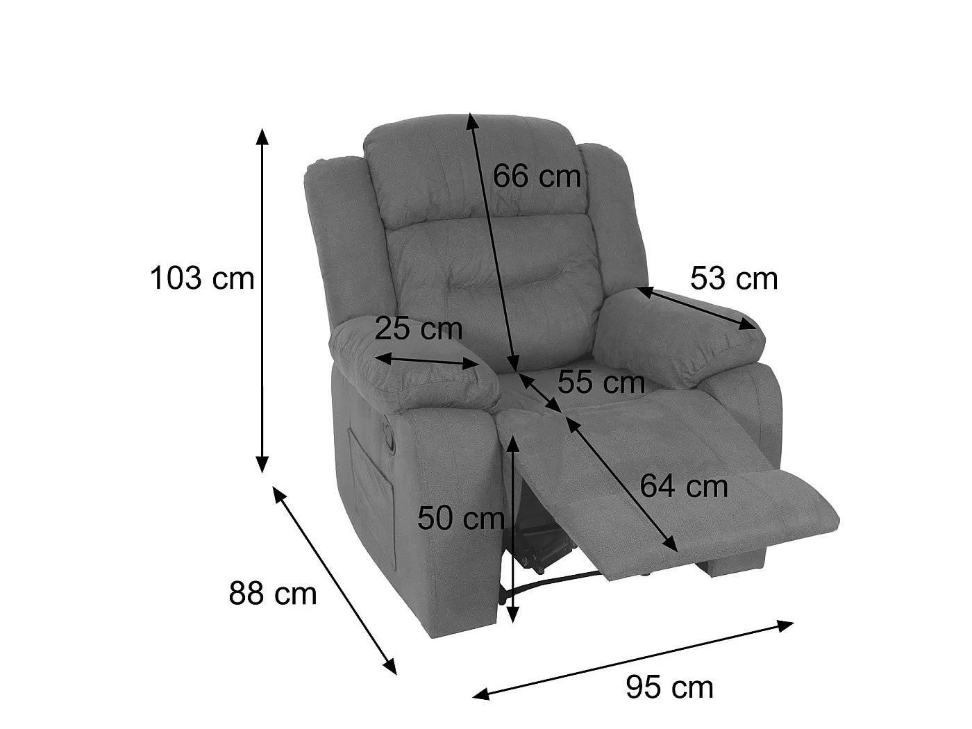 Fotel telewizyjny MCW-J57 XXL,  brązowy