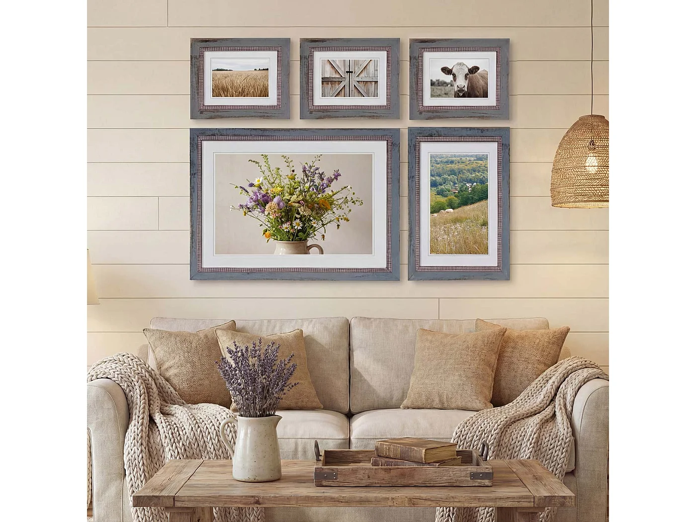 Zestaw ramek do zdjęć H246 (6 sztuk),  szary