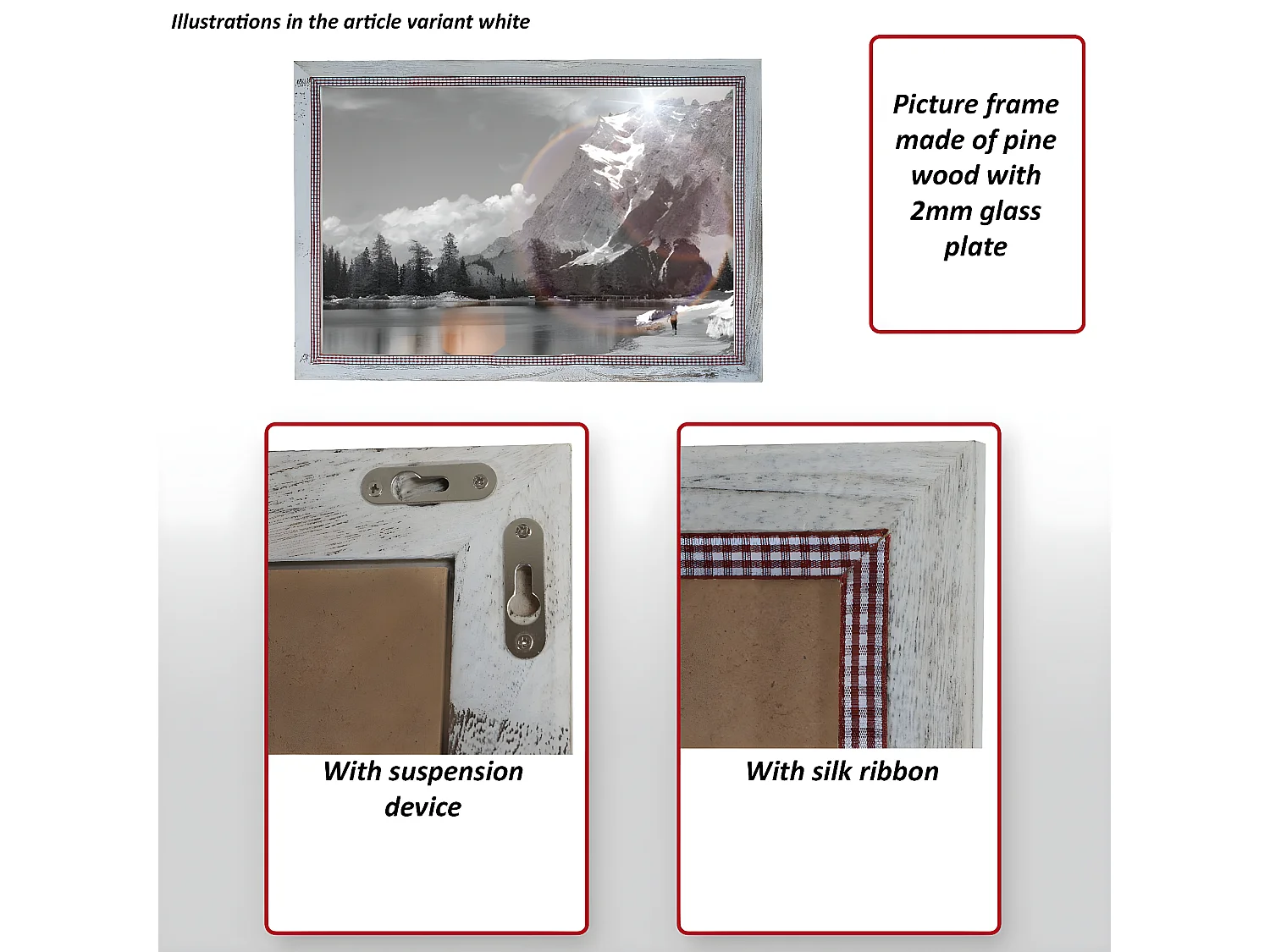 Bilderrahmen H248 Shabby-Look, Weiß