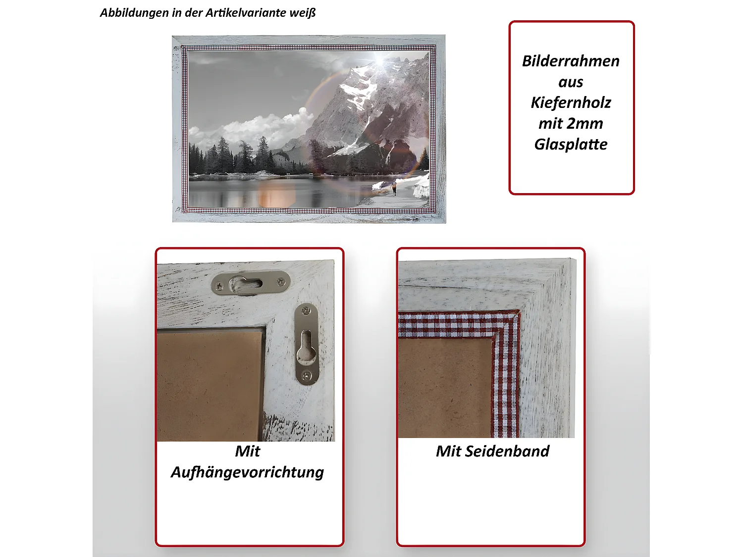 Bilderrahmen H248 Shabby-Look, Grau