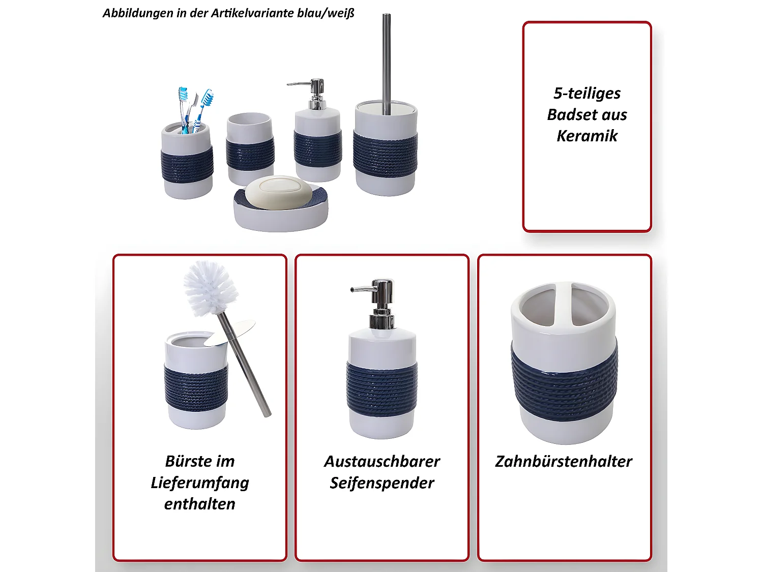 Badset MCW-C73 (5-teilig), Weiß