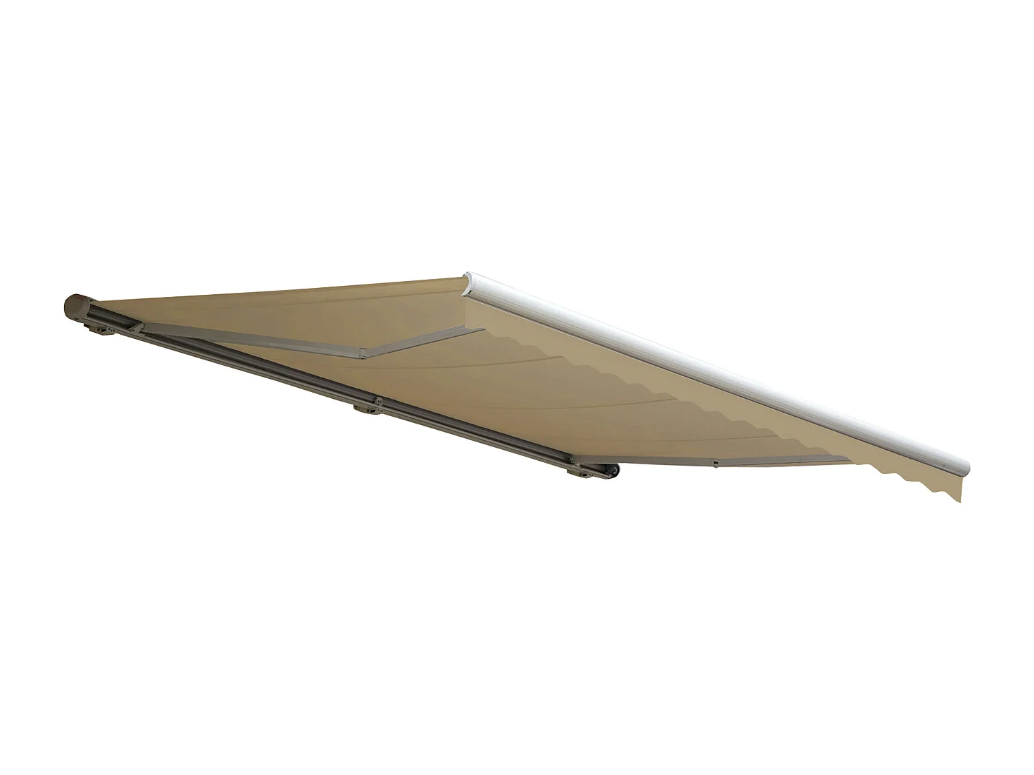 Kassetten-Markise H124 mit Volant, Polyester Creme