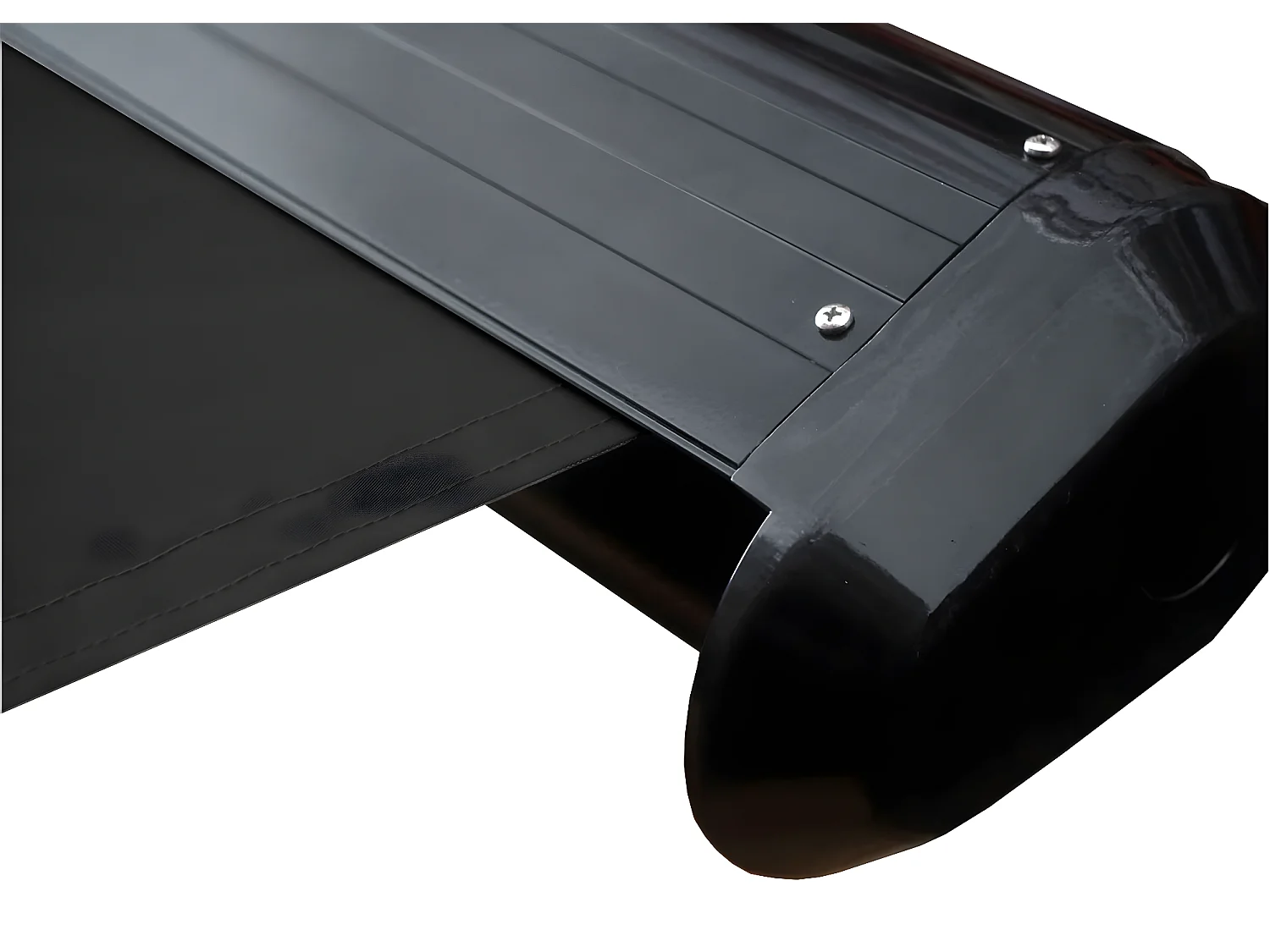 Kassetten-Markise H124 mit Volant, Polyester anthrazit, anthrazit