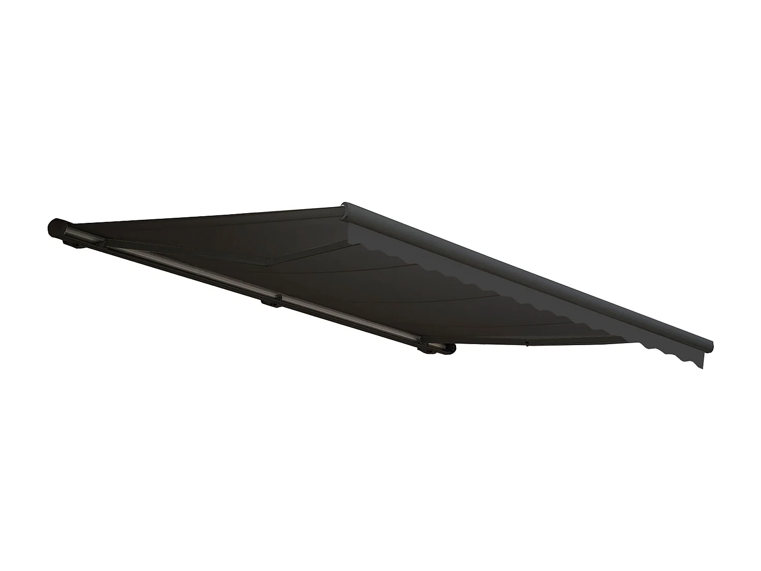 Kassetten-Markise H124 mit Volant, Polyester anthrazit, anthrazit
