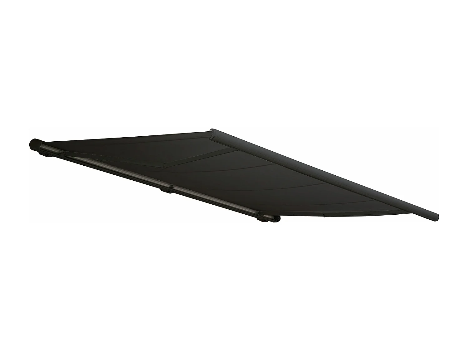 Elektrische Kassettenmarkise H123, Polyester anthrazit, Rahmen anthrazit