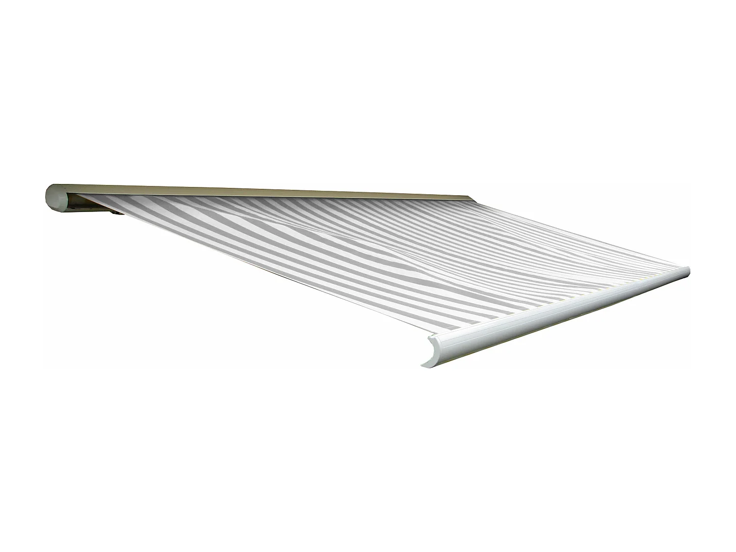 Elektrische Kassettenmarkise H123, Acryl Grau/Weiß