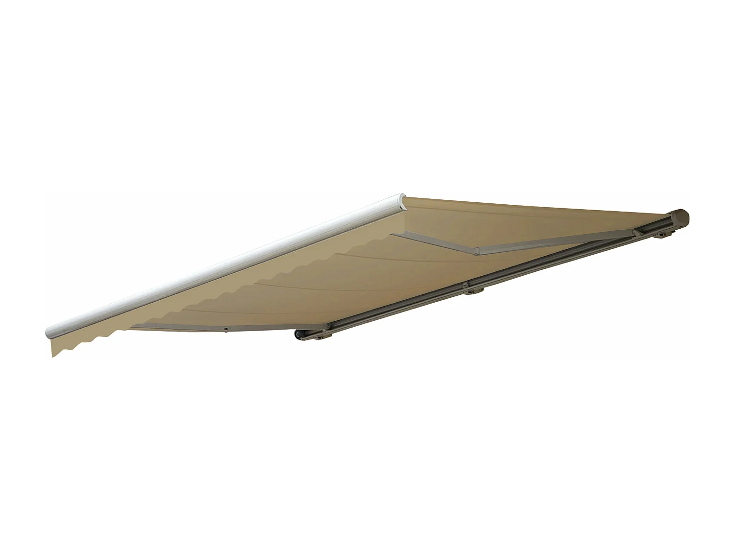 Kassetten-Markise H122 mit Volant, Polyester Creme