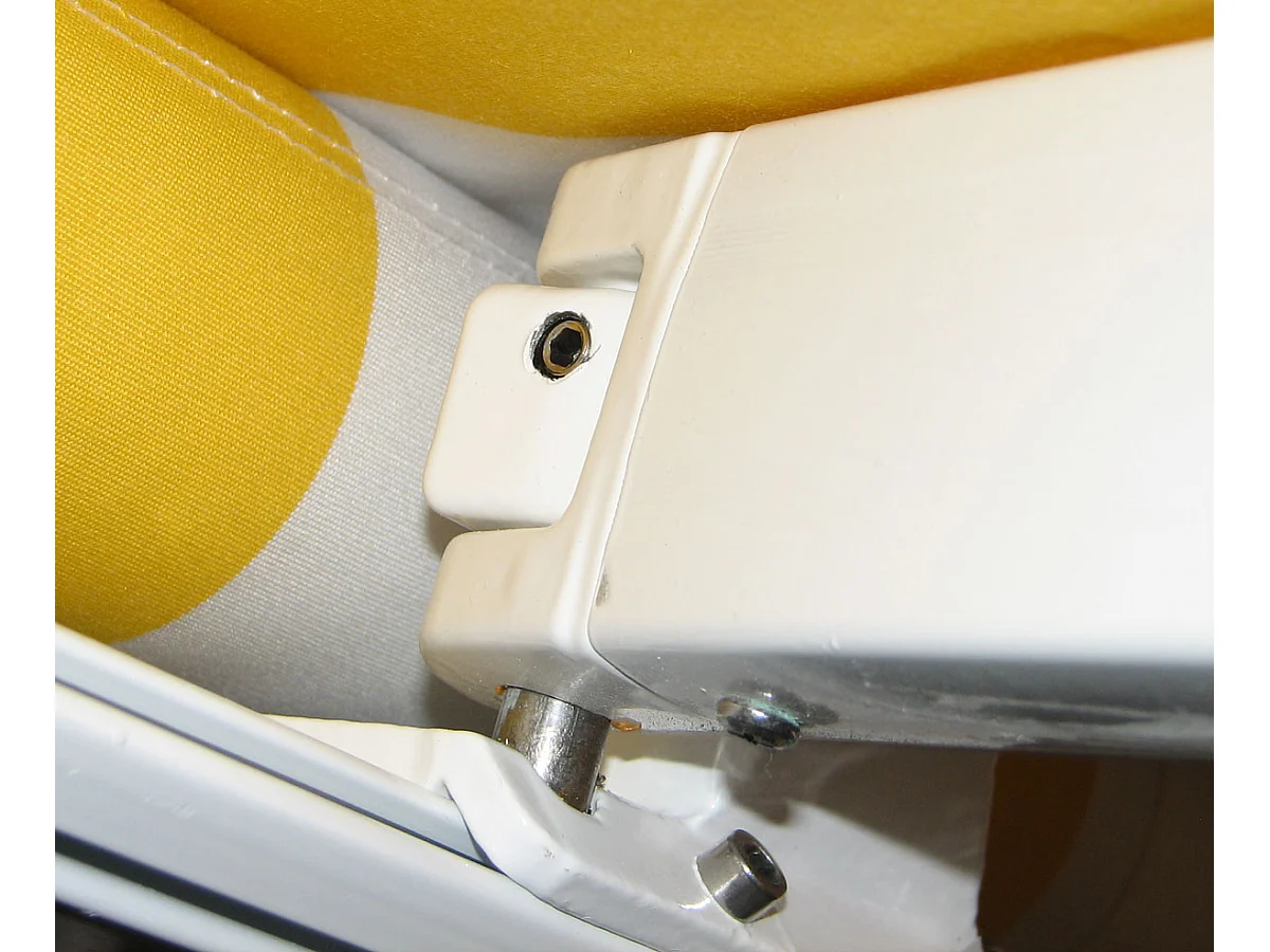 Kassetten-Markise H122 mit Volant, Polyester Creme