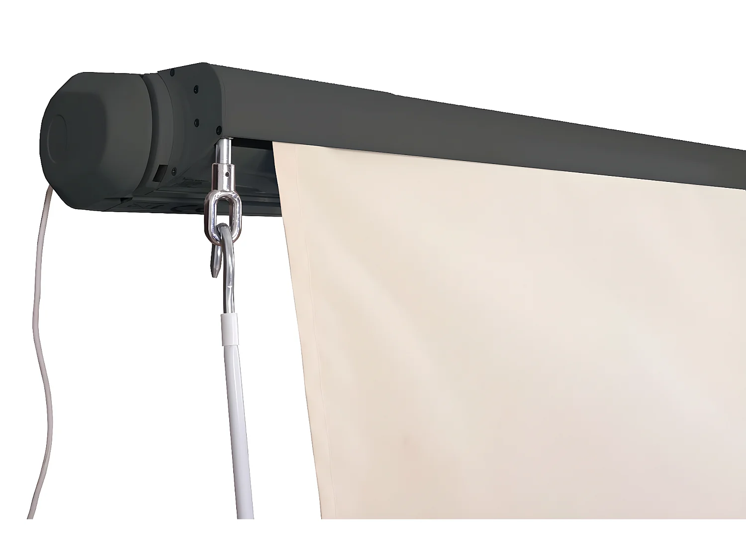 Cassettezonwering H124 Uitrolbaar volant,  polyester crème, antraciet