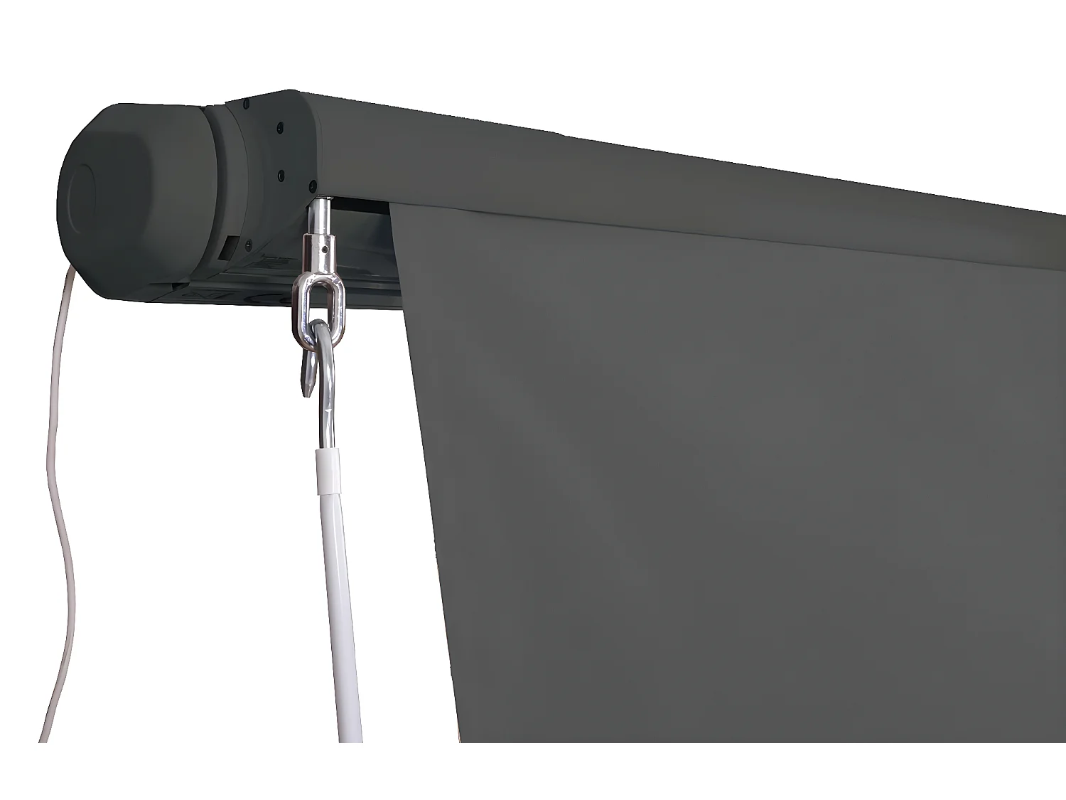 Kassetten-Markise H124 Volant ausfahrbar, Polyester anthrazit, anthrazit