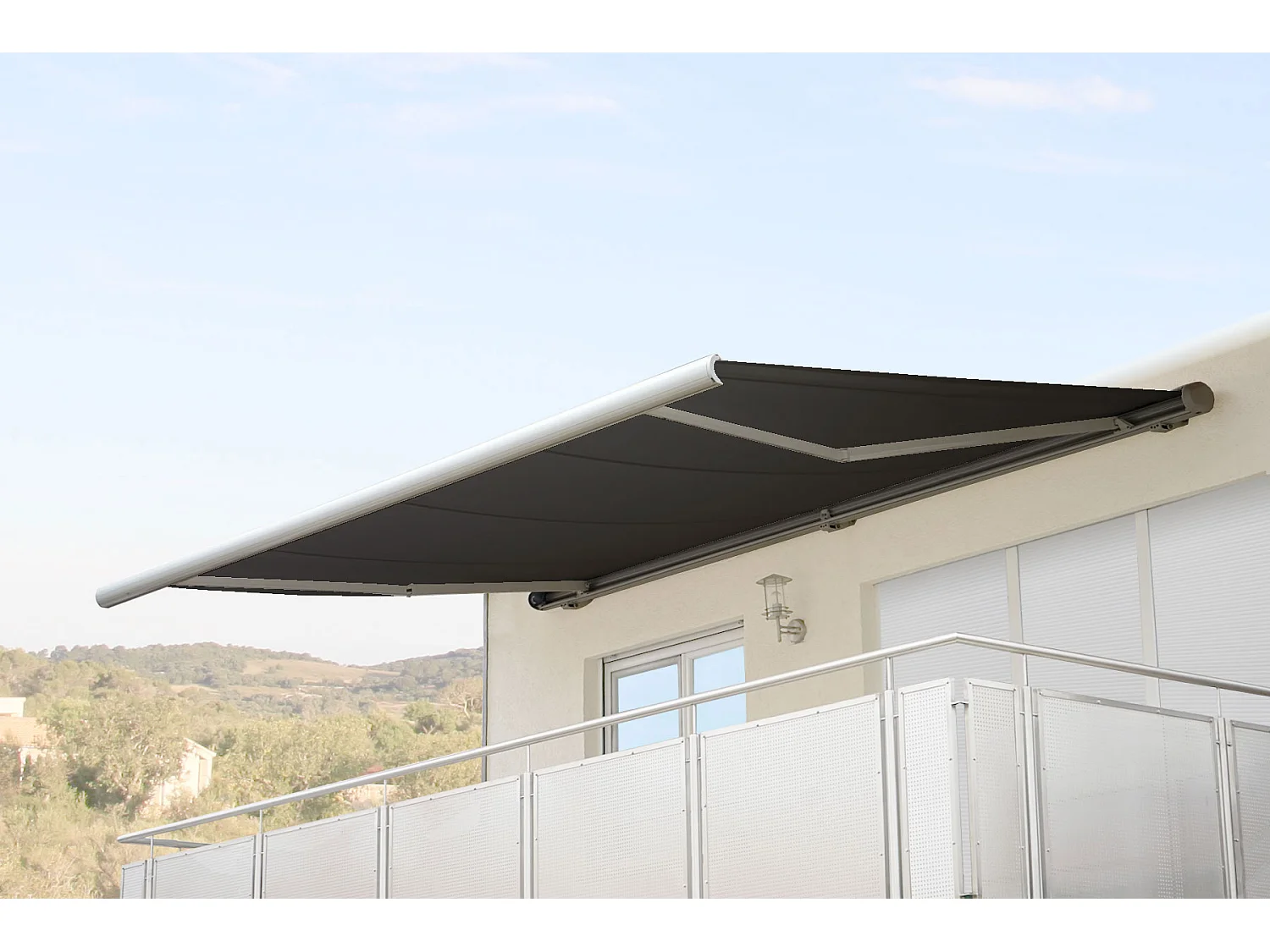 Elektrische Kassettenmarkise H124, Polyester anthrazit