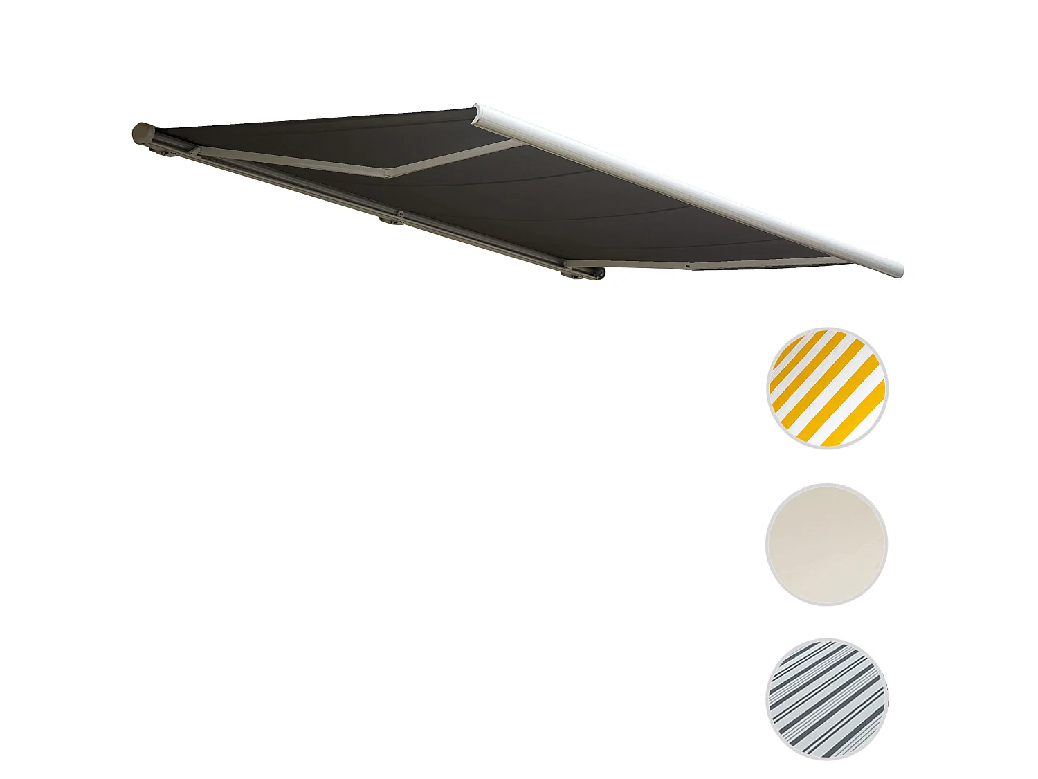 Elektrische Kassettenmarkise H124, Polyester anthrazit
