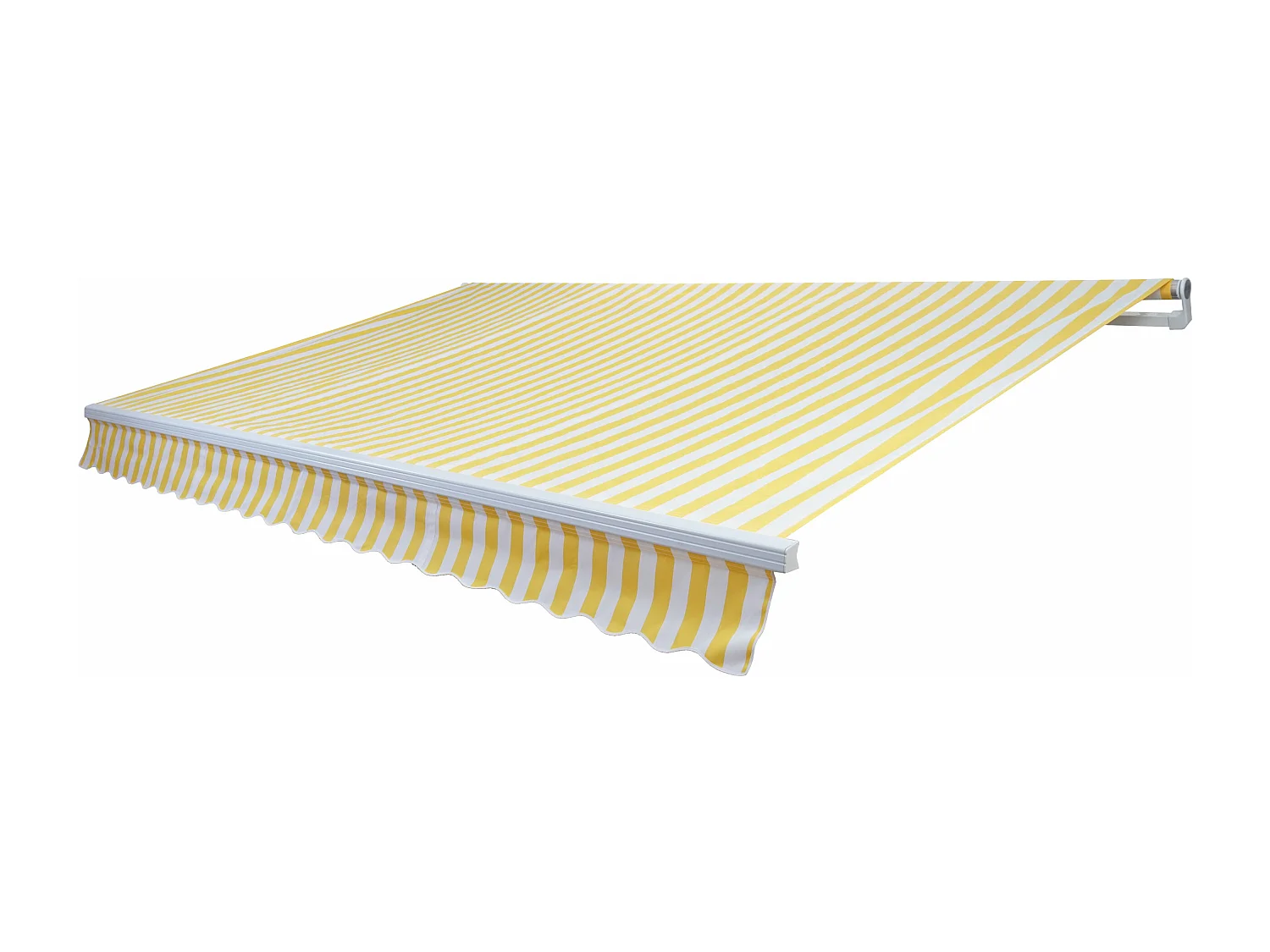 Aluminium luifel MCW-E49,  Polyester geel/wit