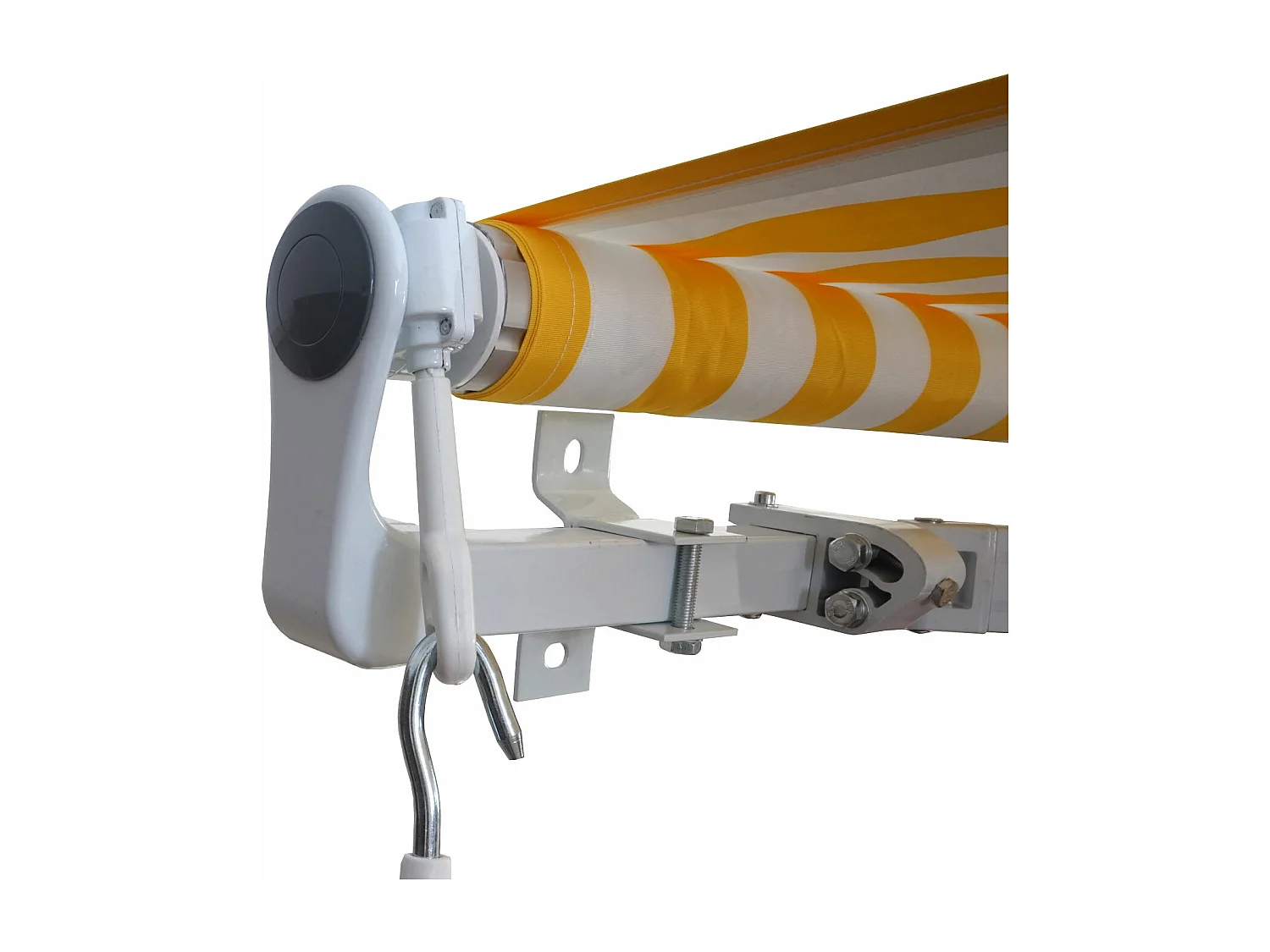 Aluminium luifel MCW-E49,  Polyester geel/wit