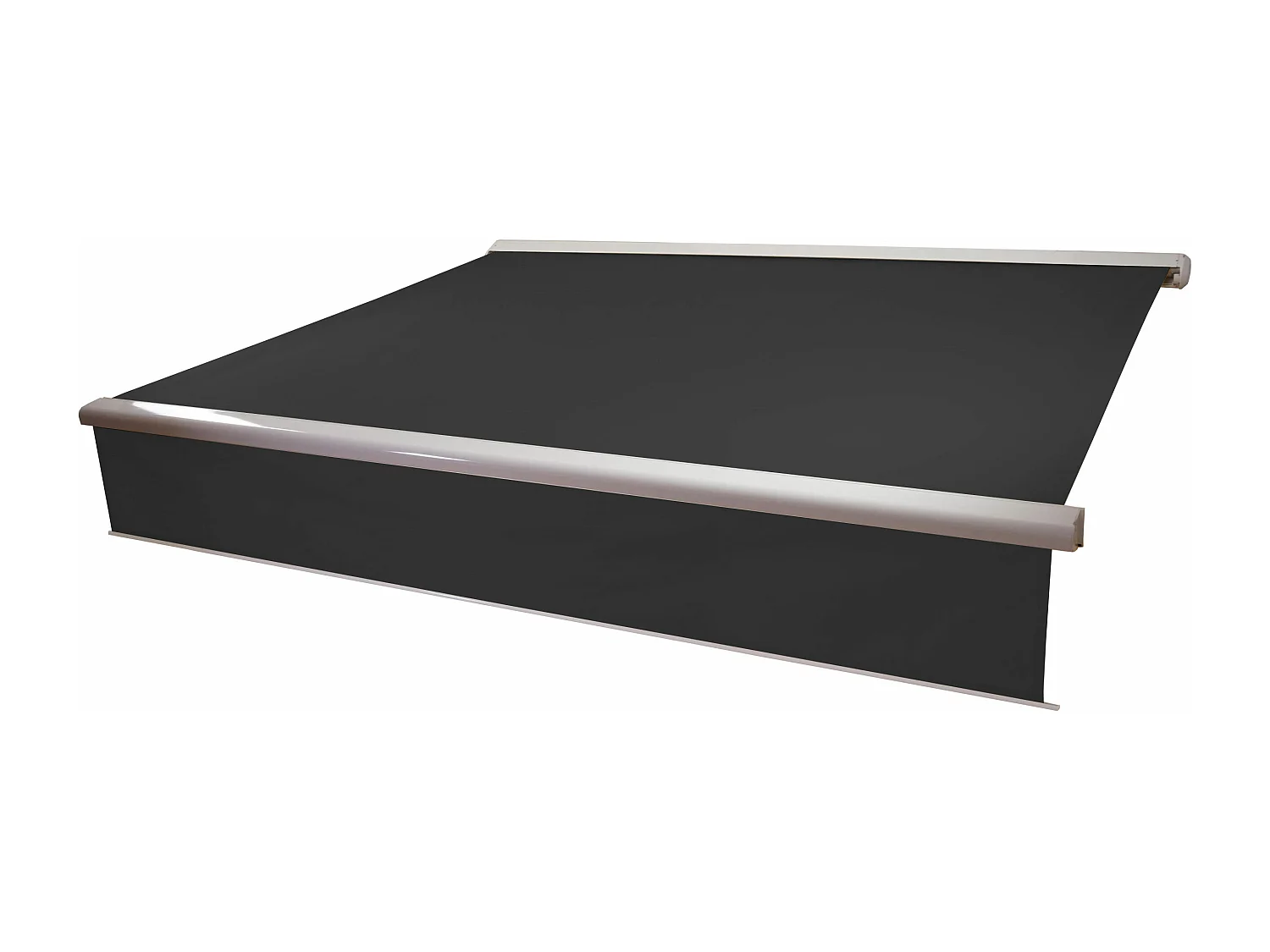 Kassetten-Markise H124 Volant ausfahrbar, Polyester anthrazit