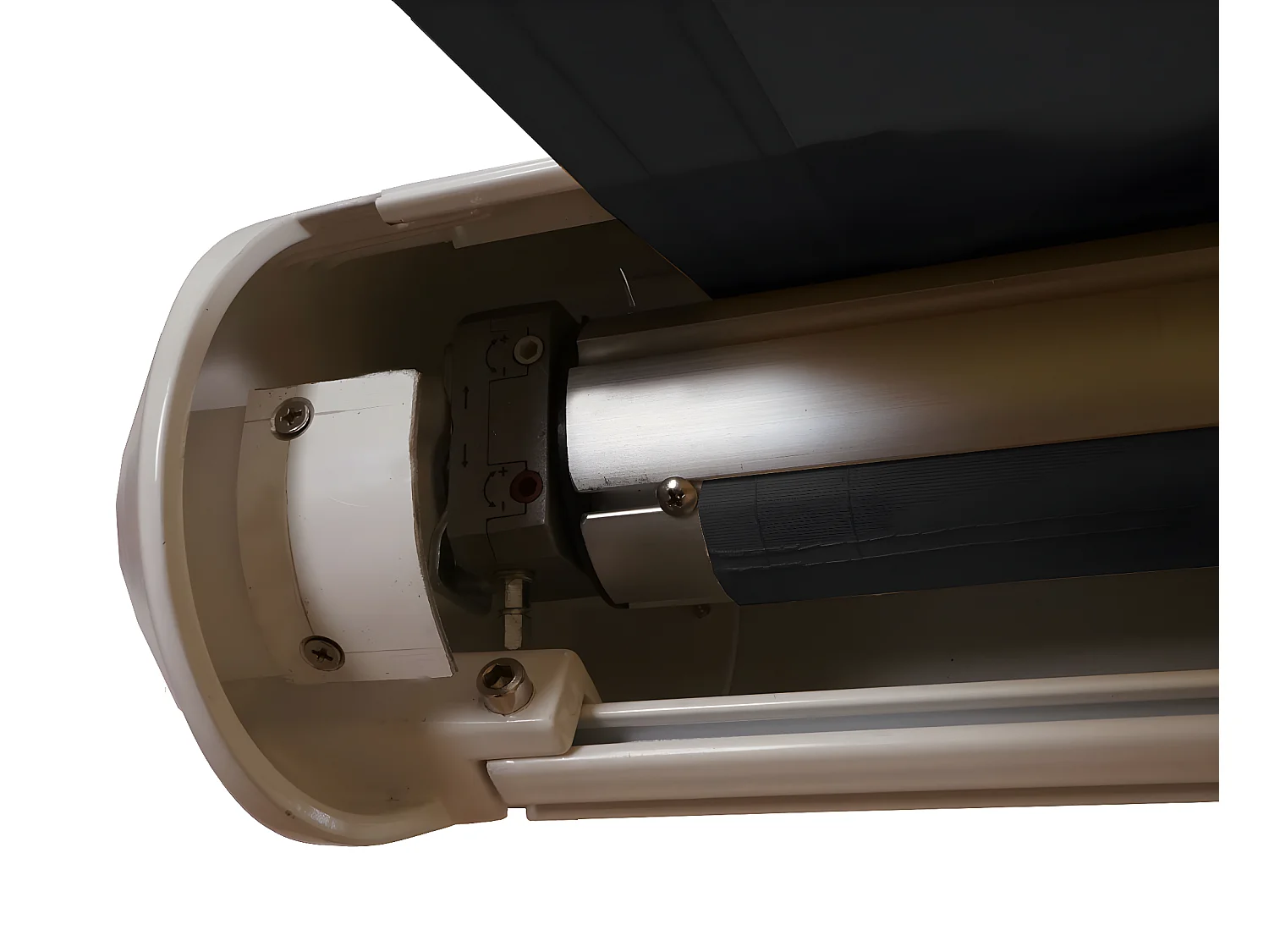 Kassetten-Markise H124 Volant ausfahrbar, Polyester anthrazit