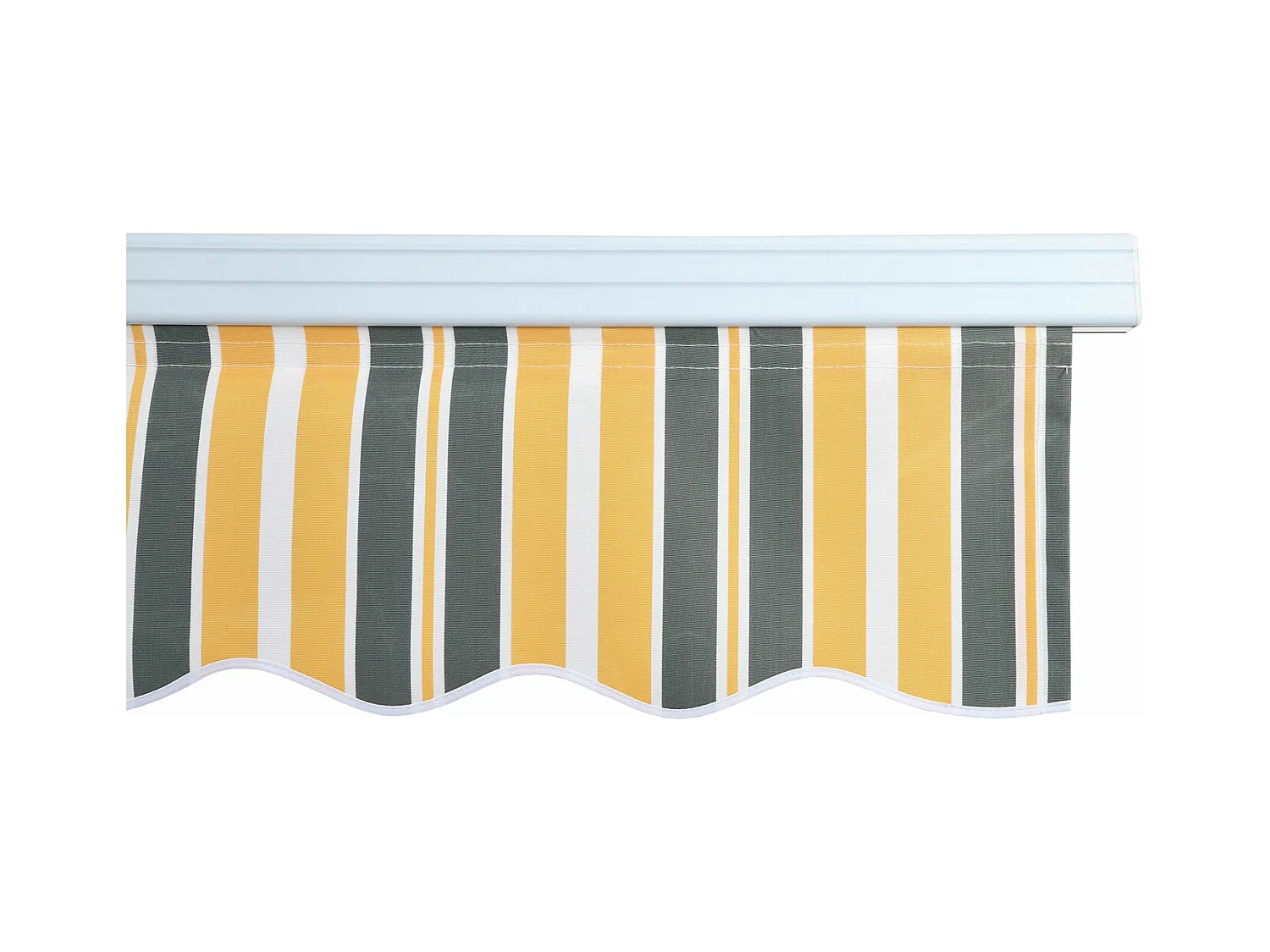 Aluminium zonnescherm MCW-E49,  Polyester grijs-geel gestreept