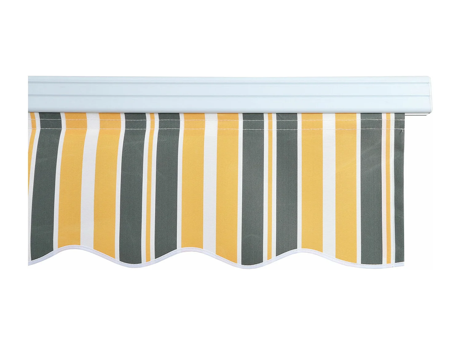 Aluminium zonnescherm MCW-E49,  Polyester grijs-geel gestreept