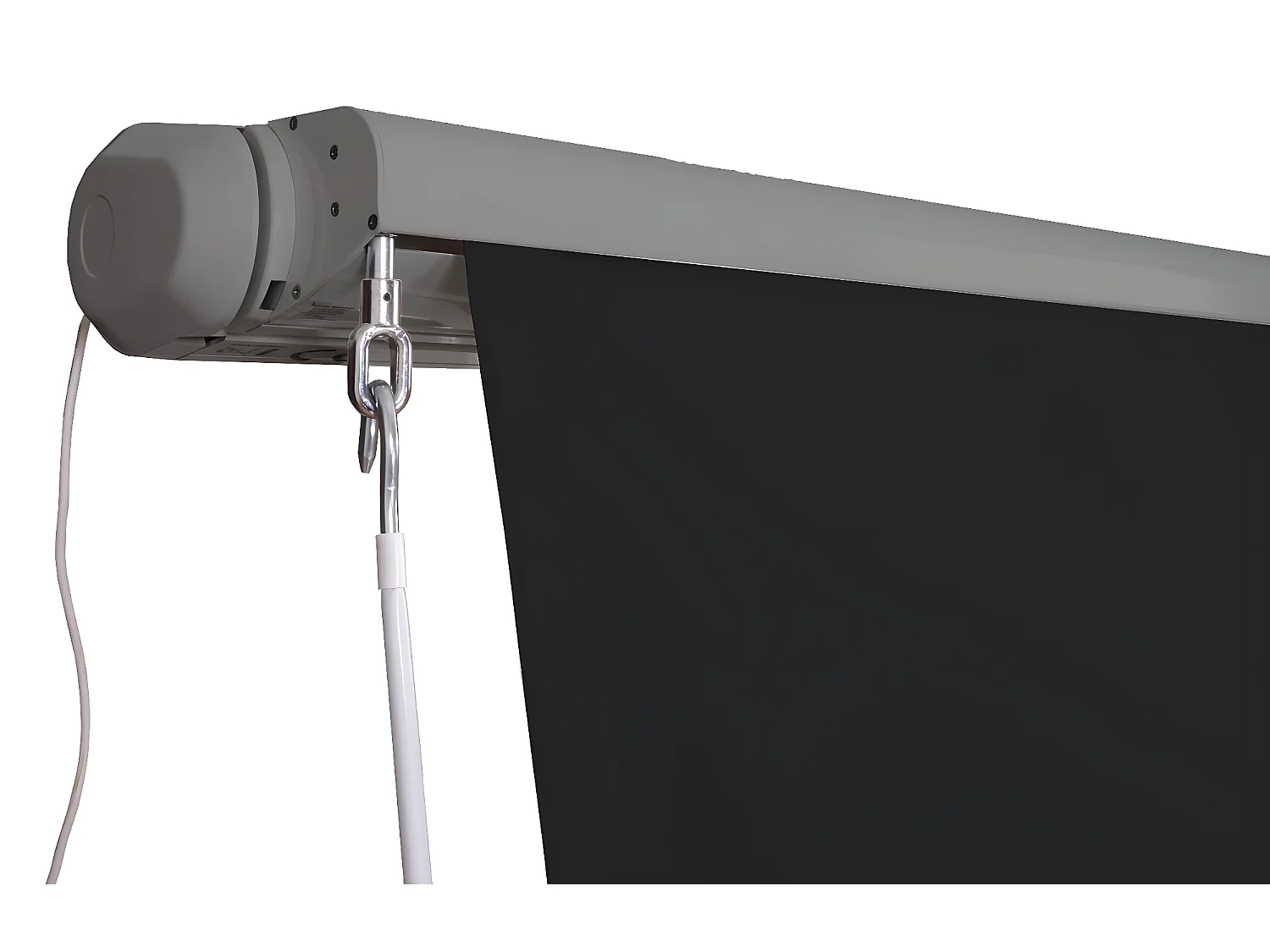 Kassetten-Markise H124 Volant ausfahrbar, Polyester anthrazit, grau