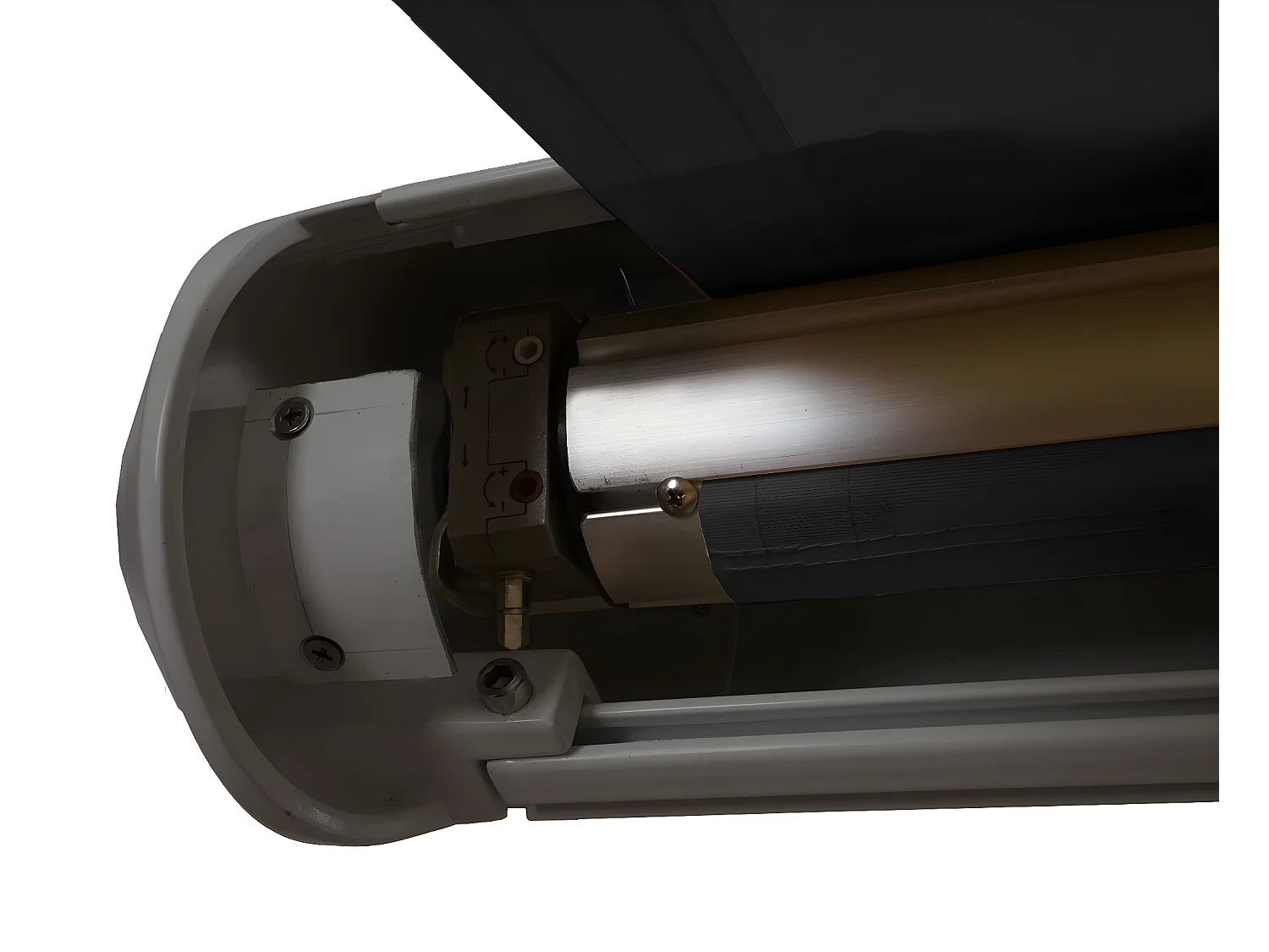 Kassetten-Markise H124 Volant ausfahrbar, Polyester anthrazit, grau