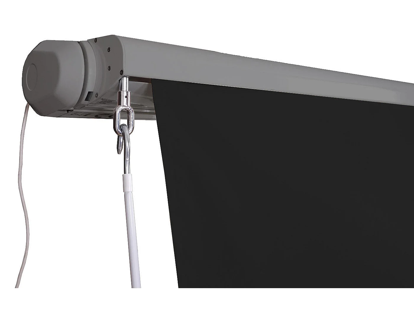 Kassetten-Markise H124 Volant ausfahrbar, Polyester anthrazit, grau