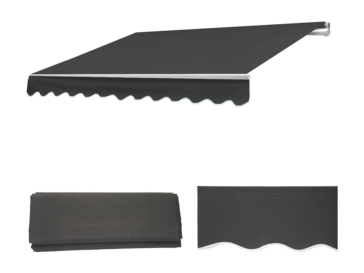 Vervangende hoes voor zonnescherm MCW-E49,  Polyester antraciet