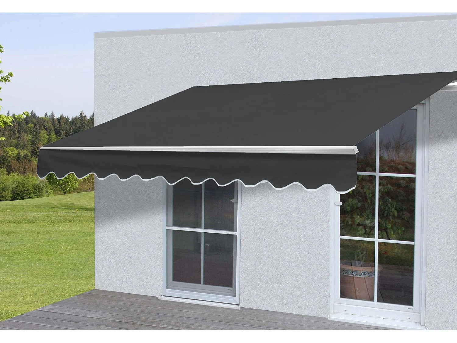 Vervangende hoes voor zonnescherm MCW-E49,  Polyester antraciet