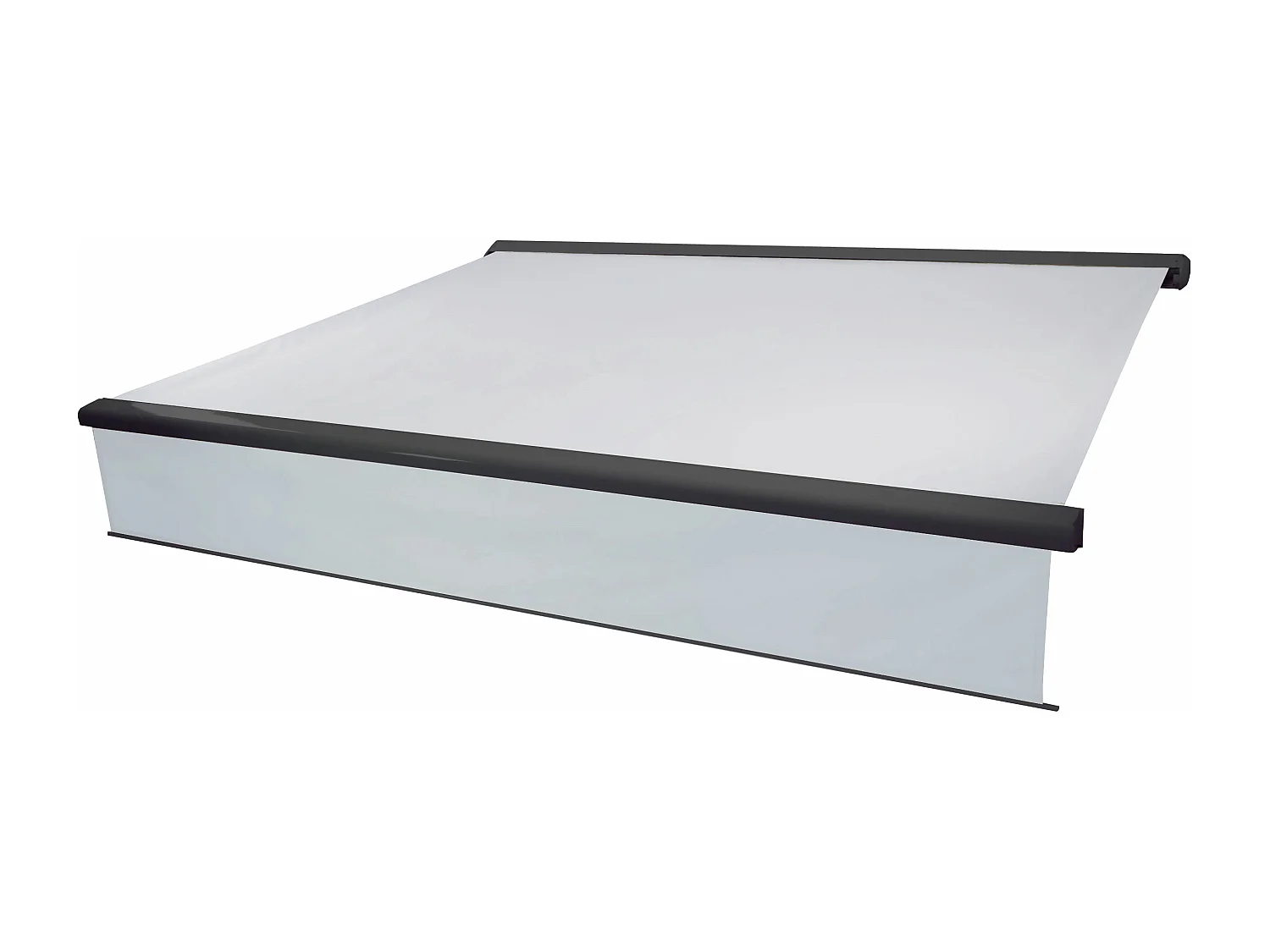 Kassetten-Markise H124 Volant ausfahrbar, Acryl Creme, anthrazit