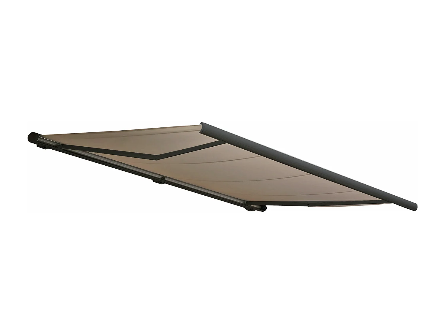Elektrische Kassettenmarkise H122, Polyester Sand, Rahmen anthrazit