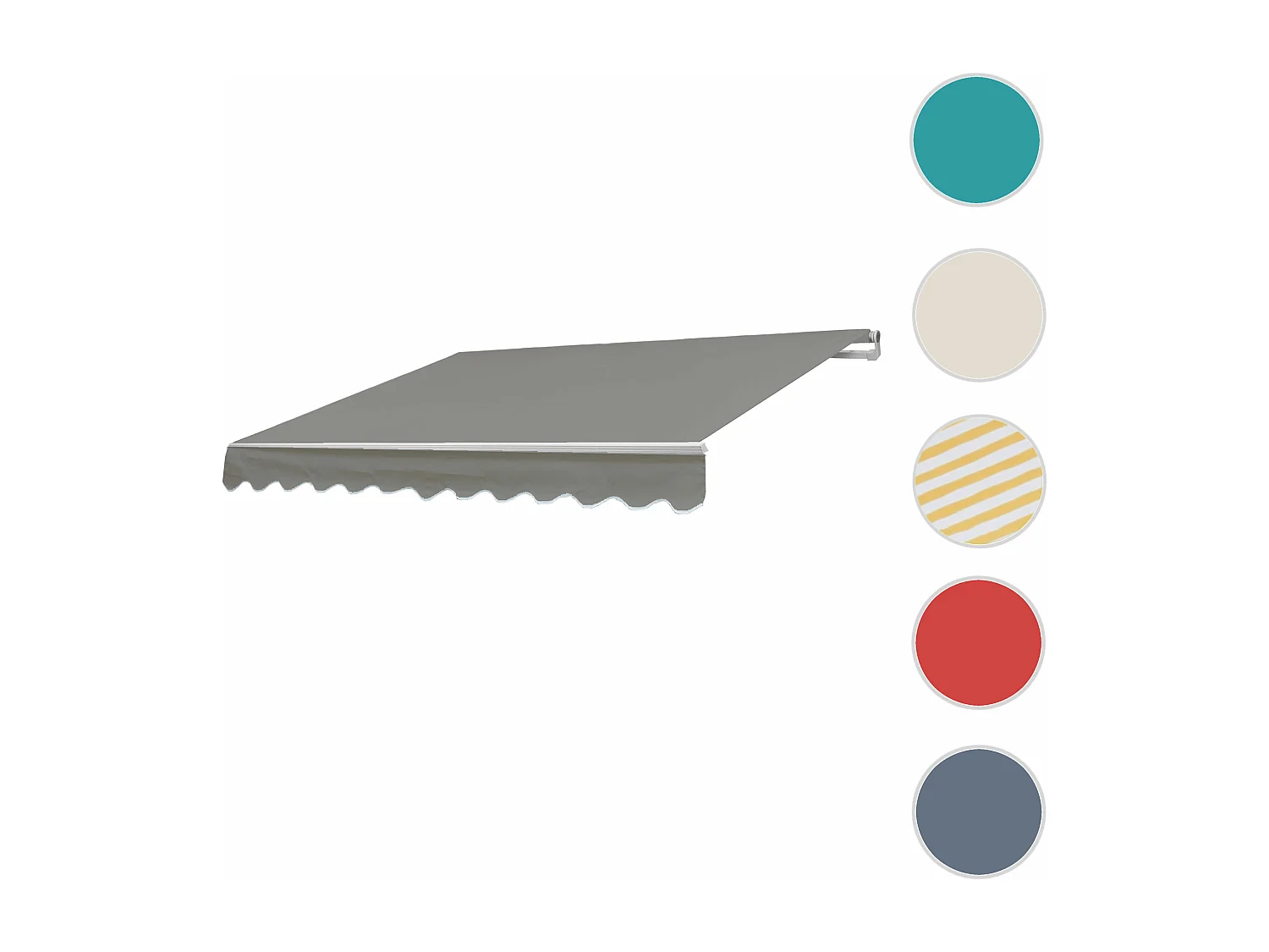 Alu-Markise H792, Polyester, grau-braun