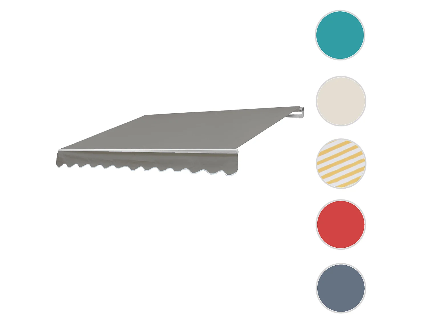 Alu-Markise H792, Polyester, grau-braun