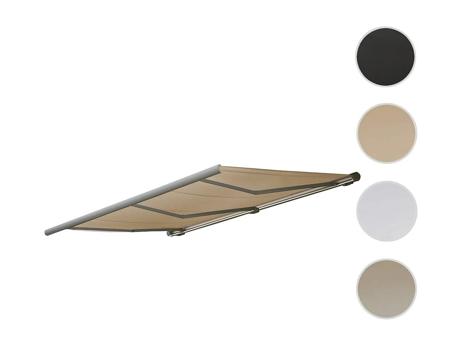 Elektrische Kassettenmarkise MCW-H27, Polyester Creme, Rahmen grau