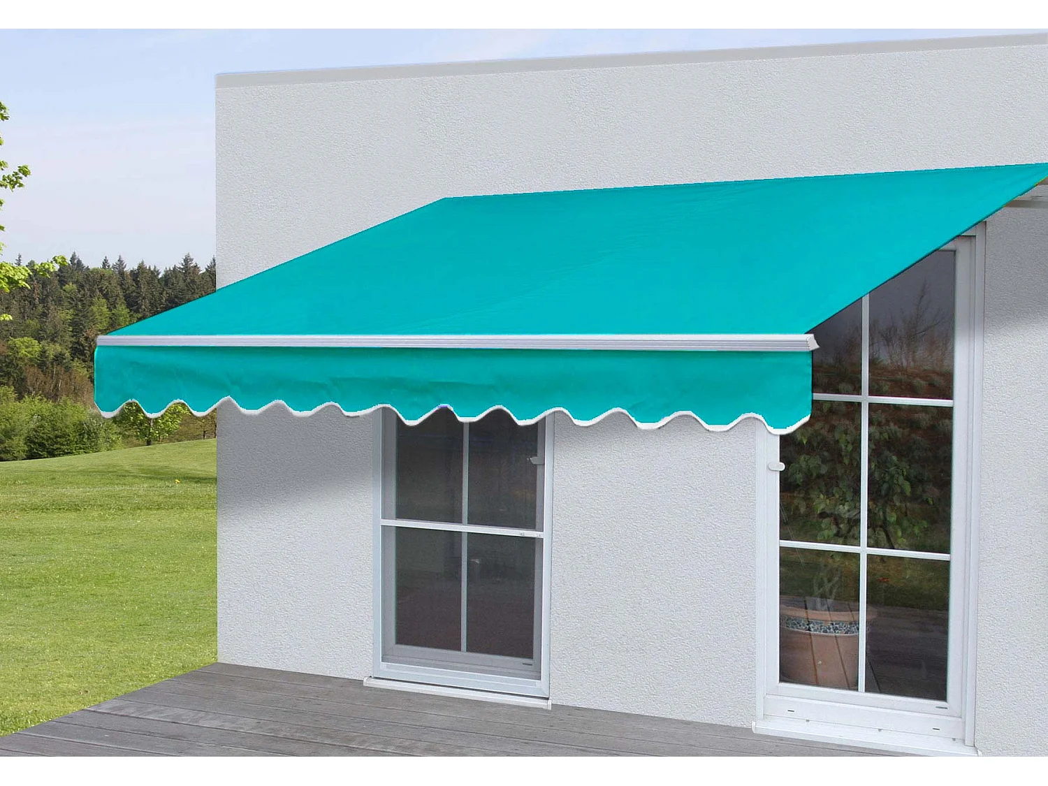 Alu-Markise H790, Polyester, Türkis