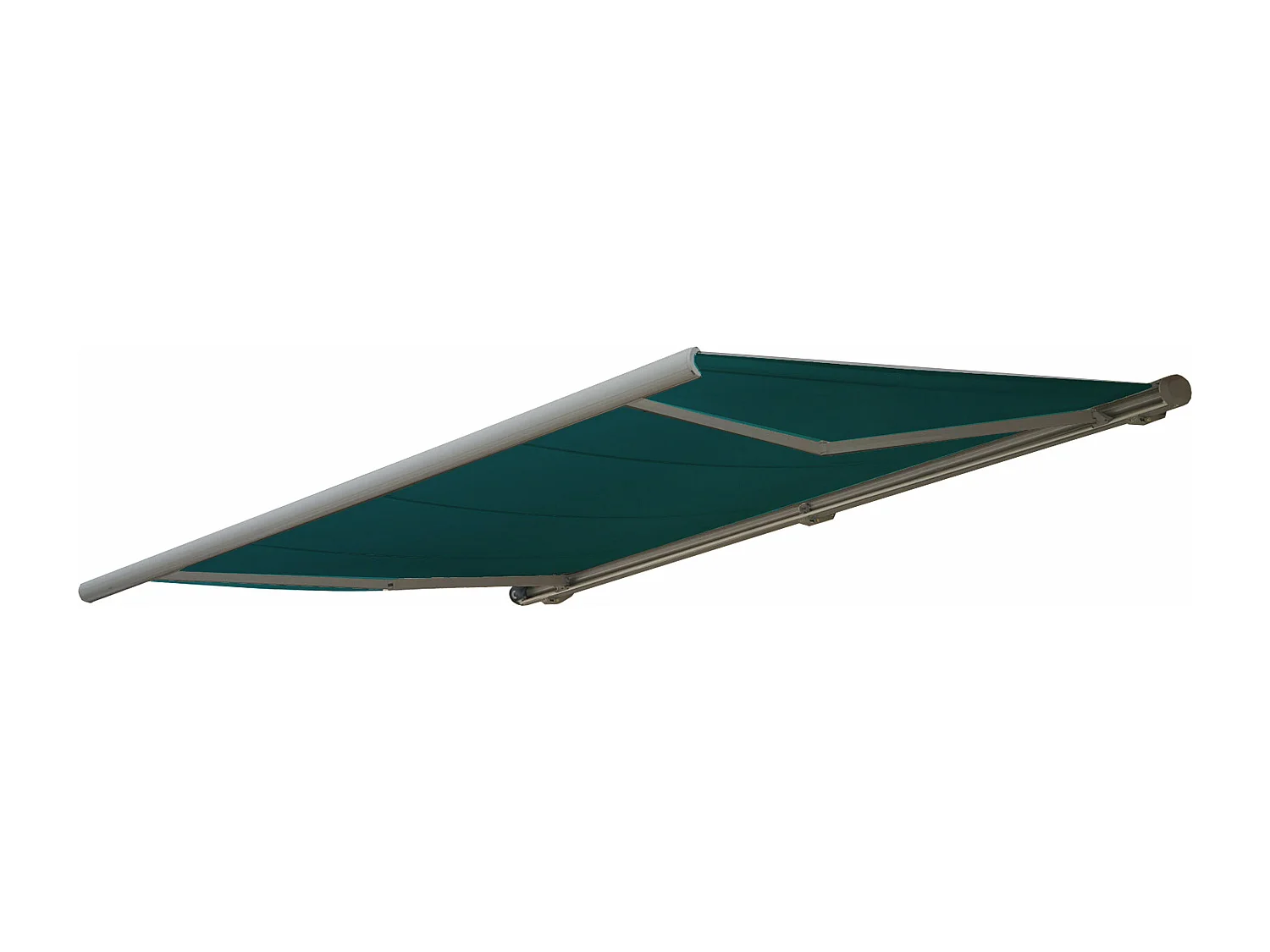 Elektrische Kassettenmarkise H122, Polyester blau-grün, Rahmen grau